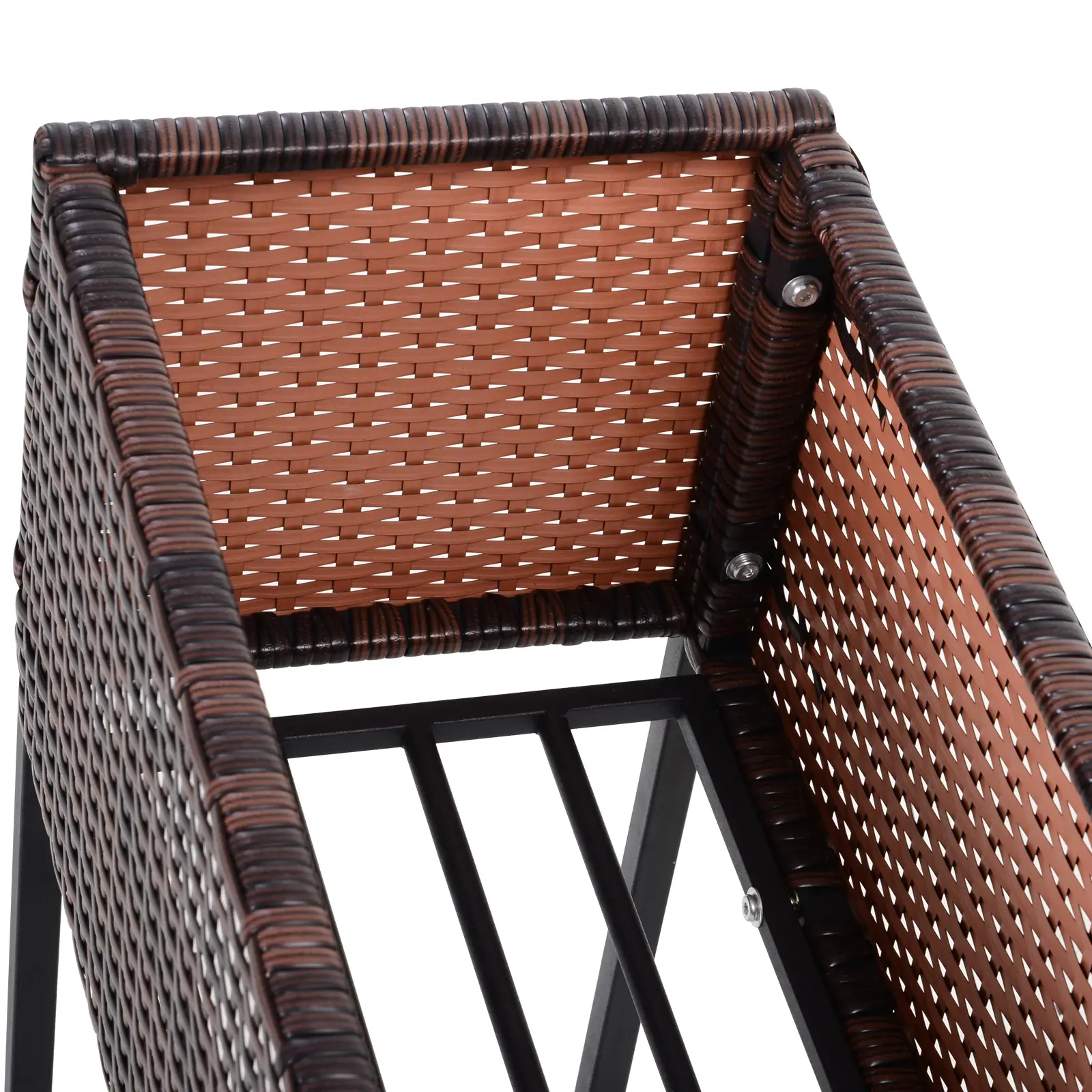 Rattan Raised Garden Box, Elevated Flower Bed with Shelf, Brown - Image 6