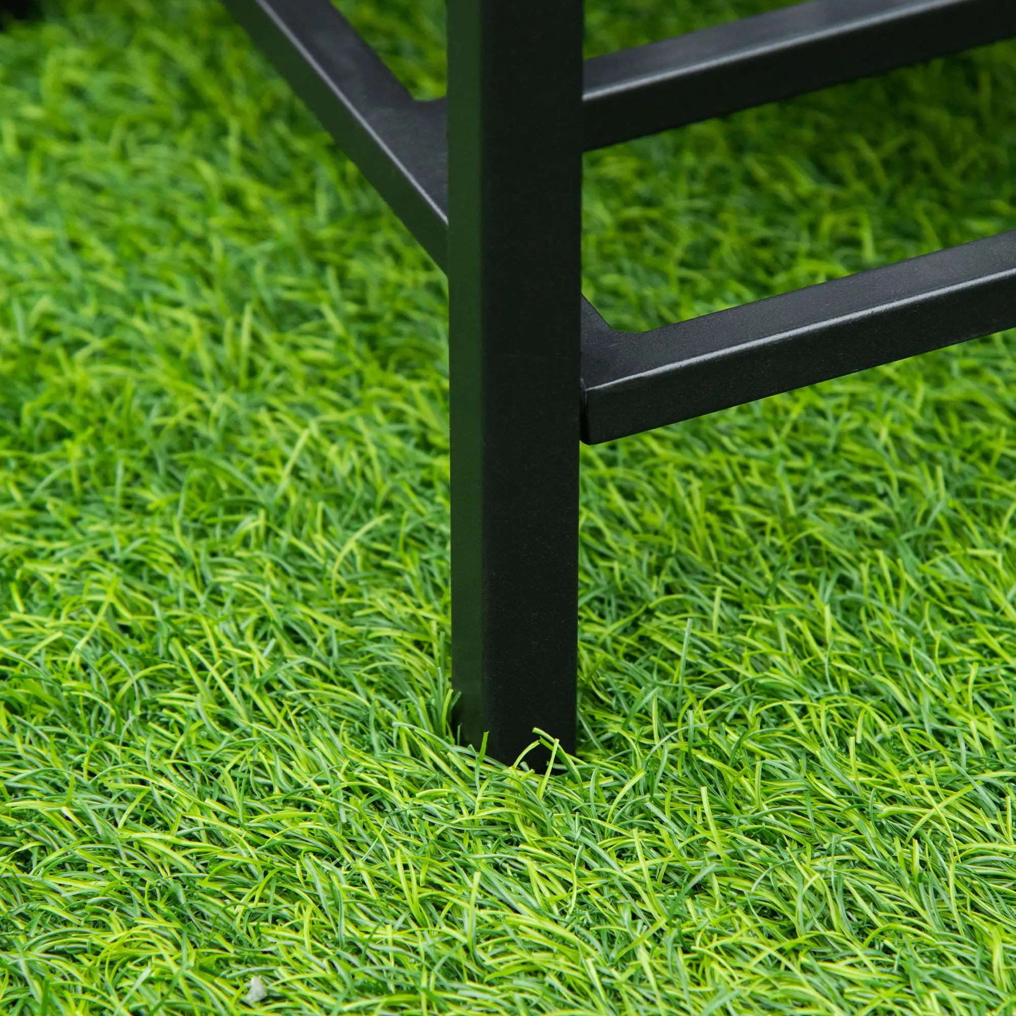 Rattan Raised Garden Box, Elevated Flower Bed with Storage, Black - Image 9