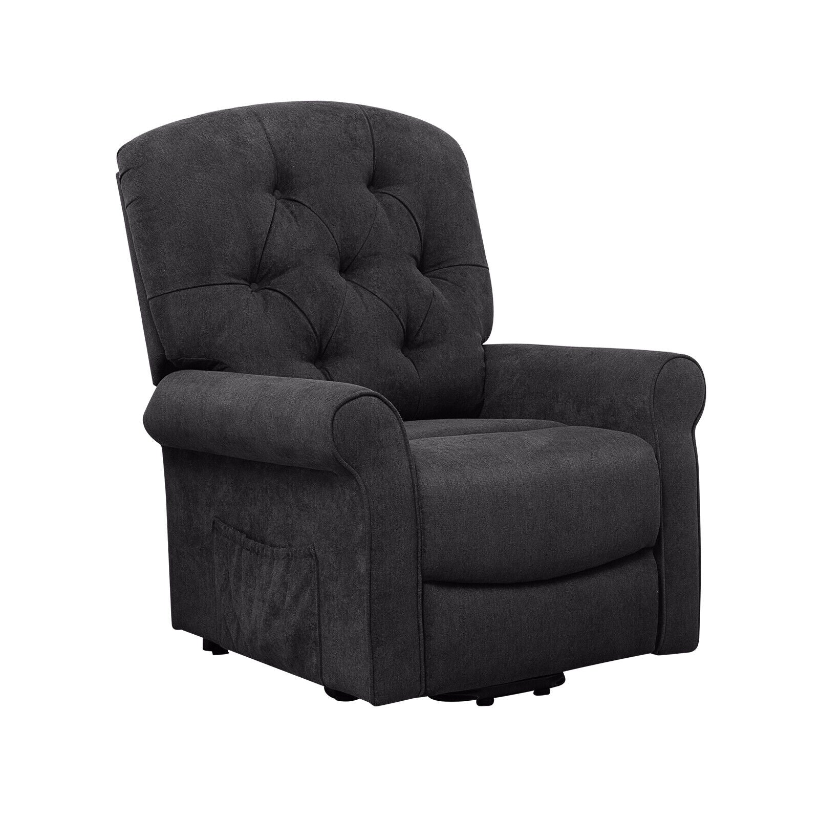Recliner Chair For Elderly, Side Pocket, Remote Control, Black - Image 4