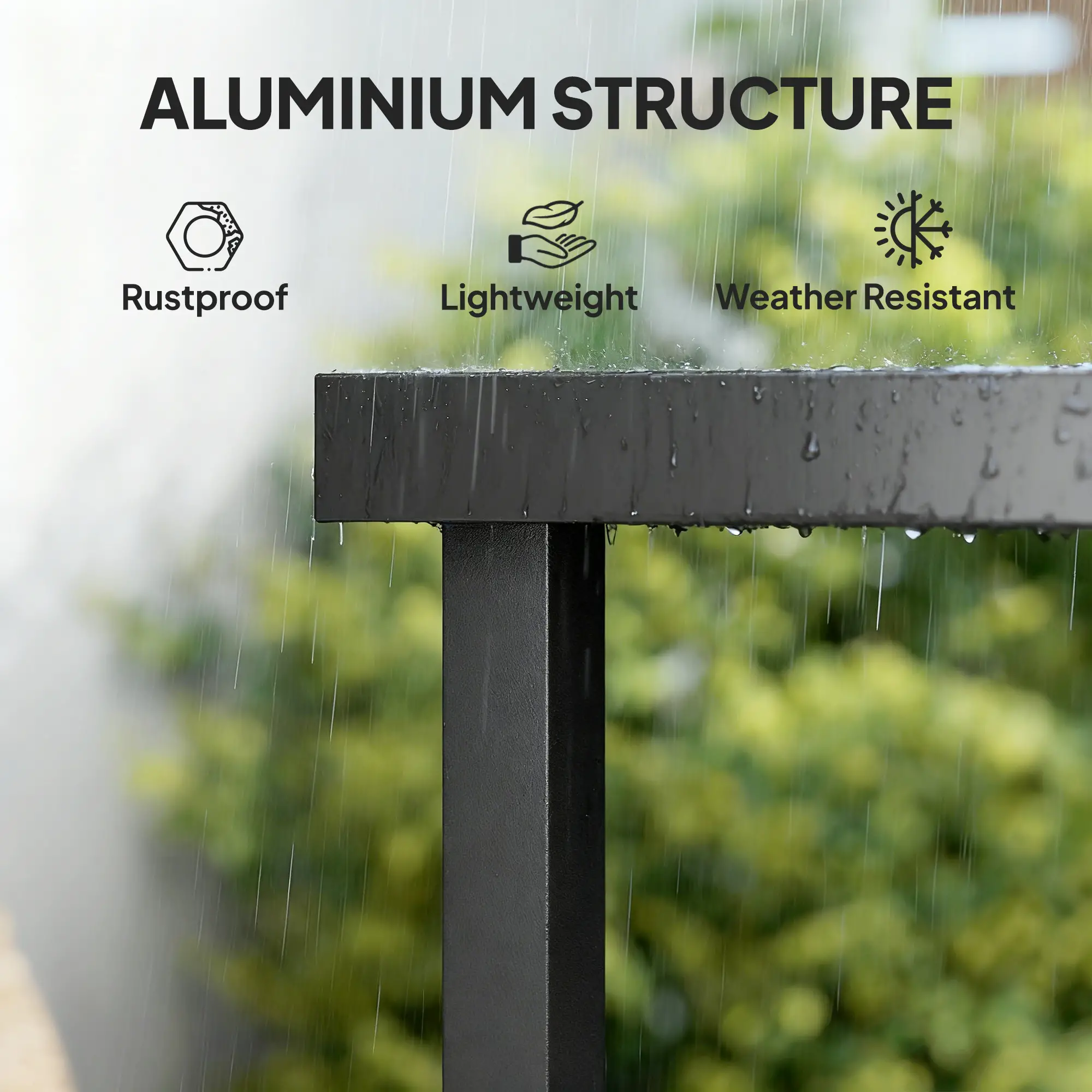 Rectangular Aluminum Patio Dining Table For 8, Natural - Image 6