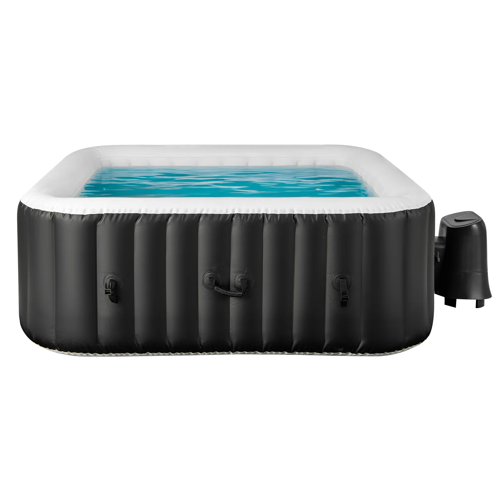 Rectangular Blowup Pool Hottub, 4-6 Person, 130 Air Jets, Black - Image 3