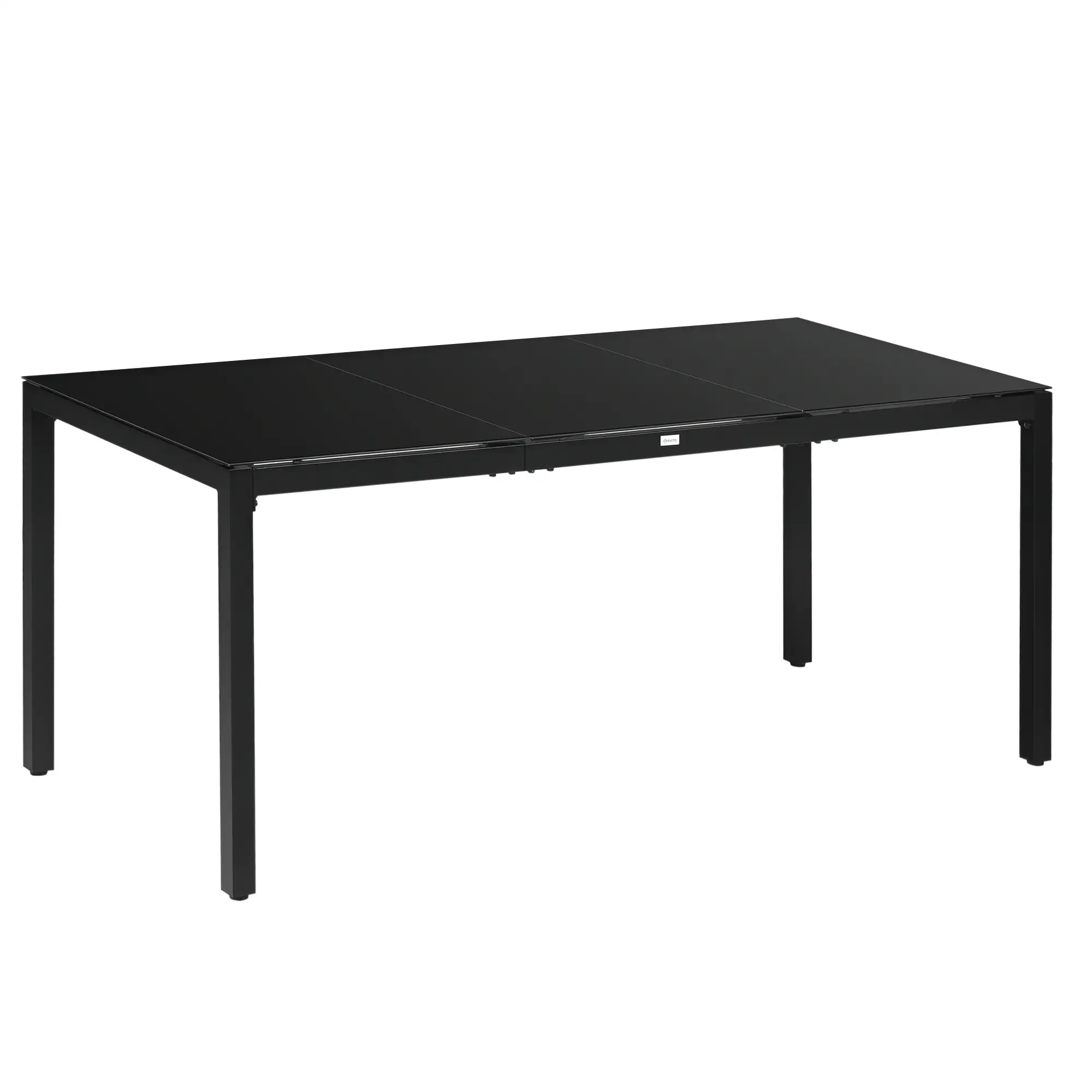 Rectangular Outdoor Dining Table For 8, Tempered Glass Top, Aluminum Frame, 70.9" x 31.5" x 28.3", Black - Image 11