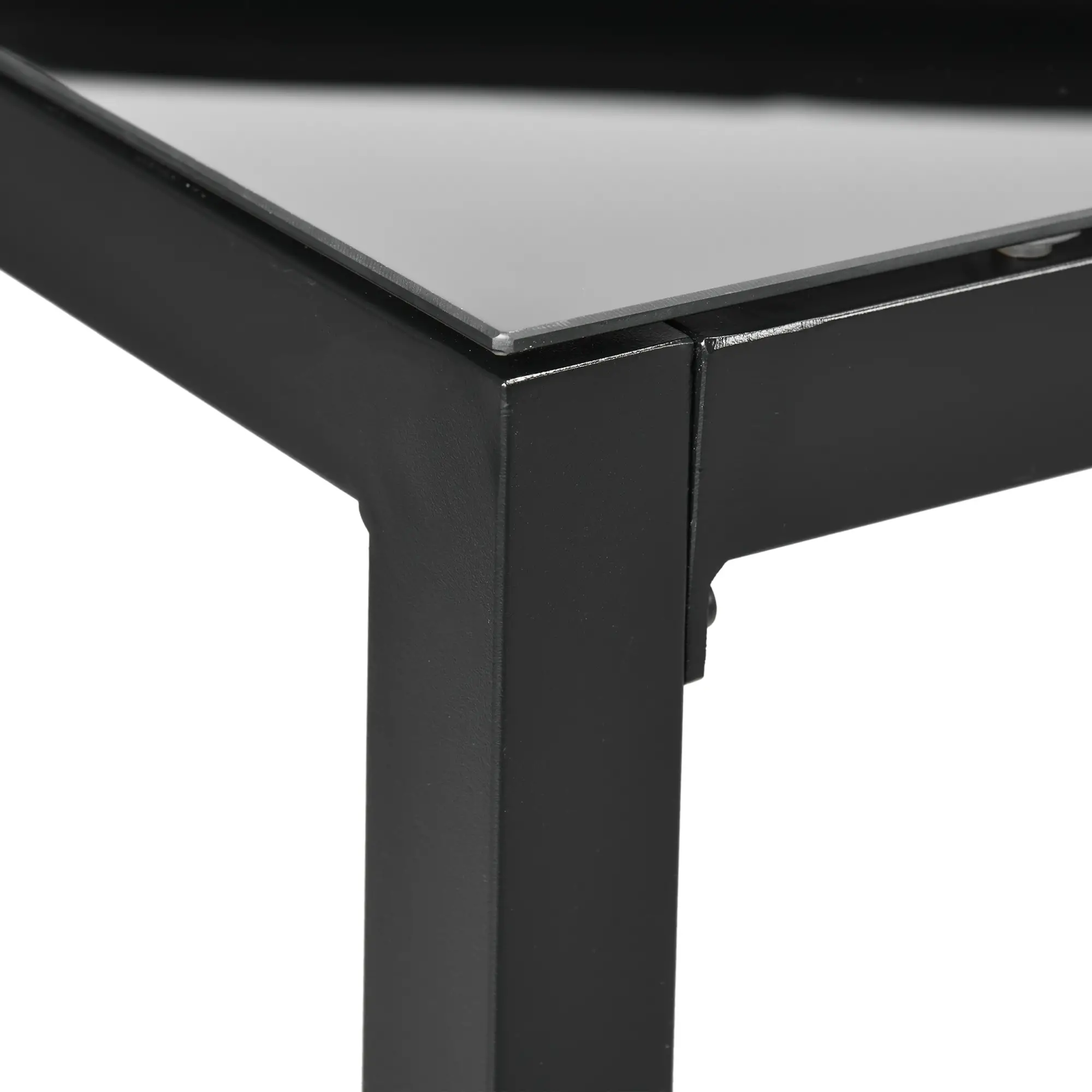 Rectangular Outdoor Dining Table For 8, Tempered Glass Top, Aluminum Frame, 70.9" x 31.5" x 28.3", Black - Image 9
