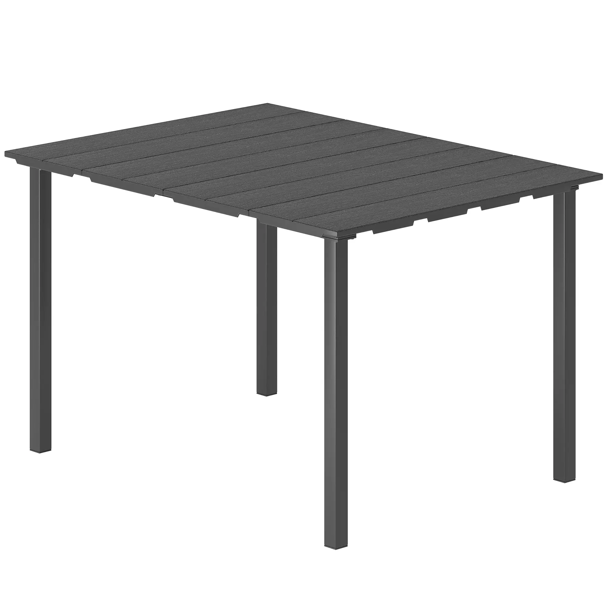 Rectangular Patio Table, HDPE Top Metal Frame, Outdoor Dining For 4
