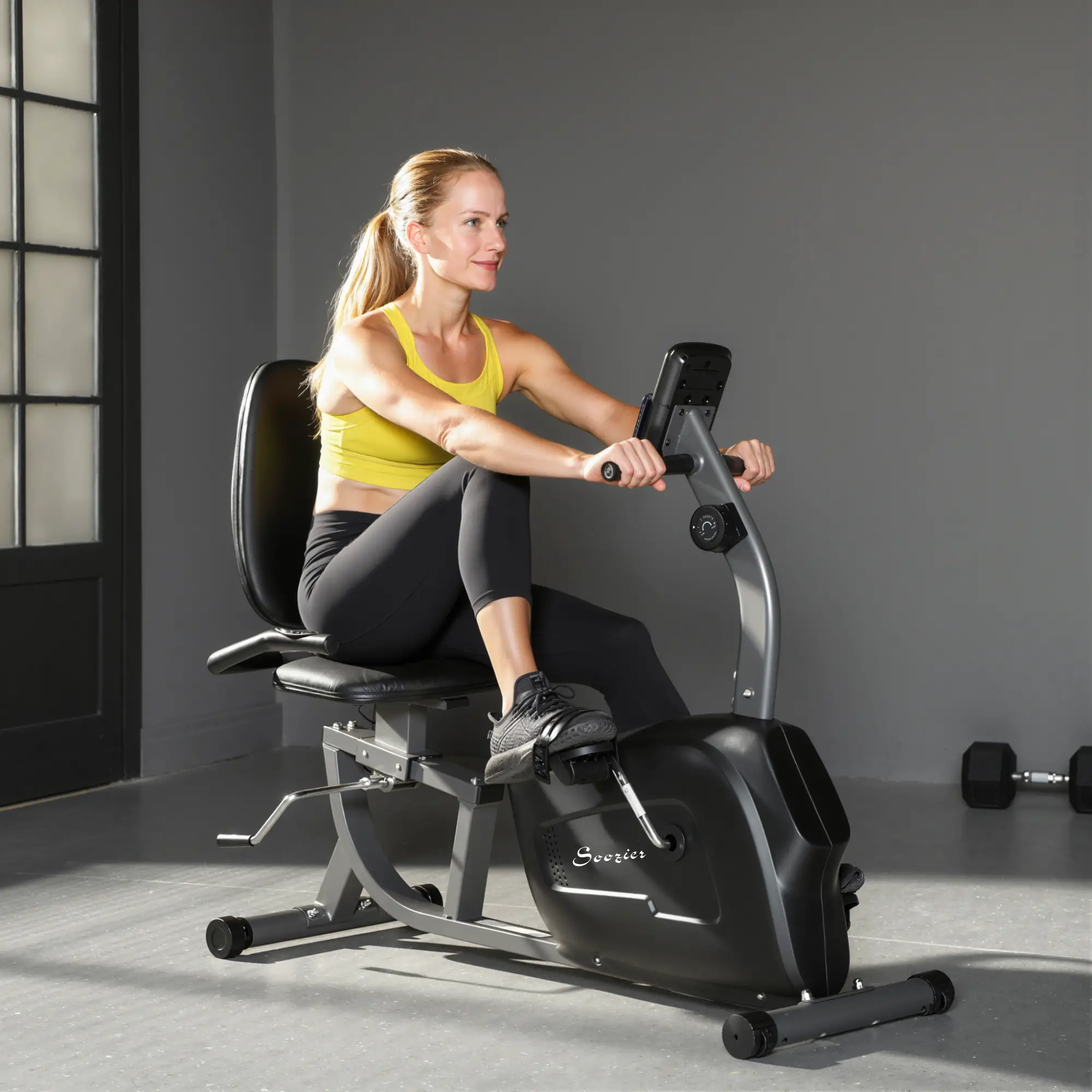 Recumbent Exercise Bike, 8-Level Magnetic Resistance, LCD Monitor, Heart Rate Handle, Adjustable Seat - Image 8