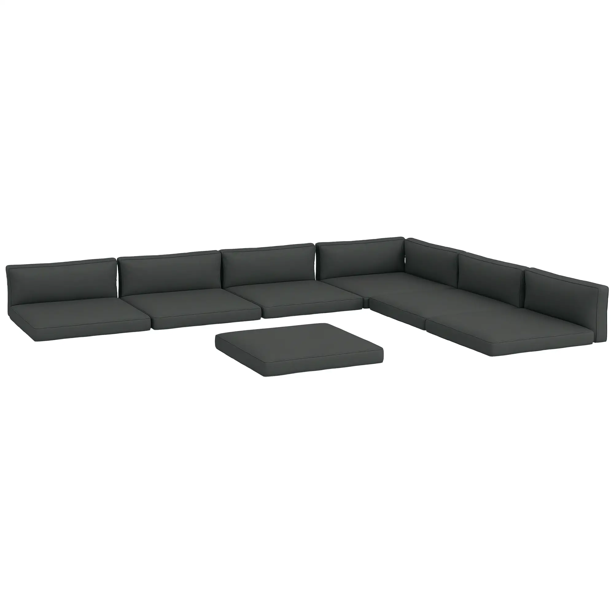 Replacement Cushions for Rattan Furniture, 14 Piece, 7 Seat 7 Back, Grey - Image 11