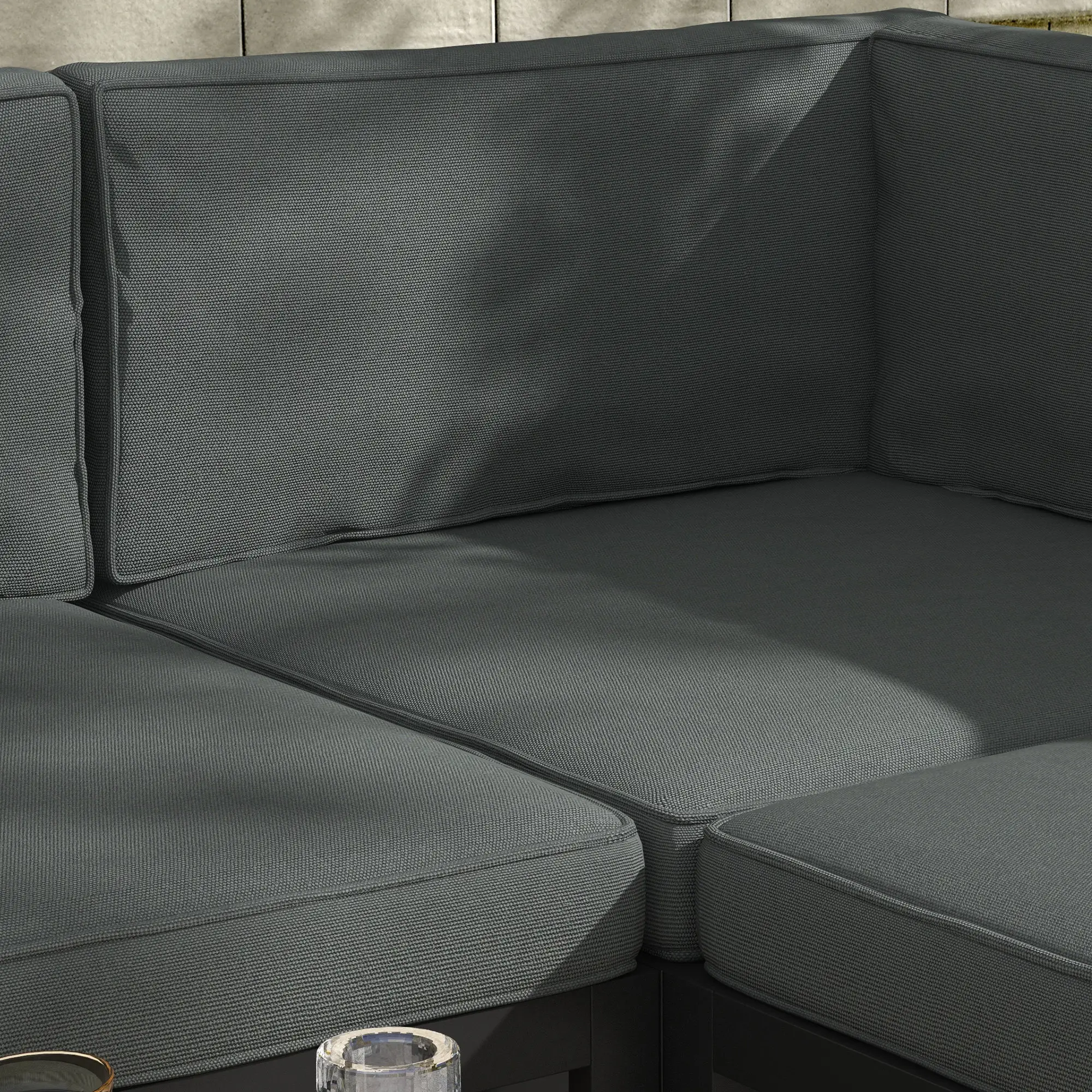 Replacement Cushions for Rattan Furniture, 14 Piece, 7 Seat 7 Back, Grey - Image 9