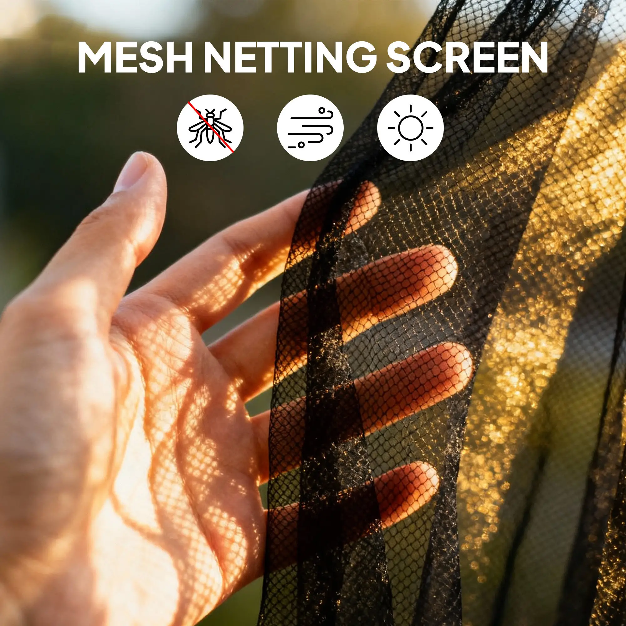 Replacement Mosquito Netting, 10' x 12', Beige, Black - Image 5