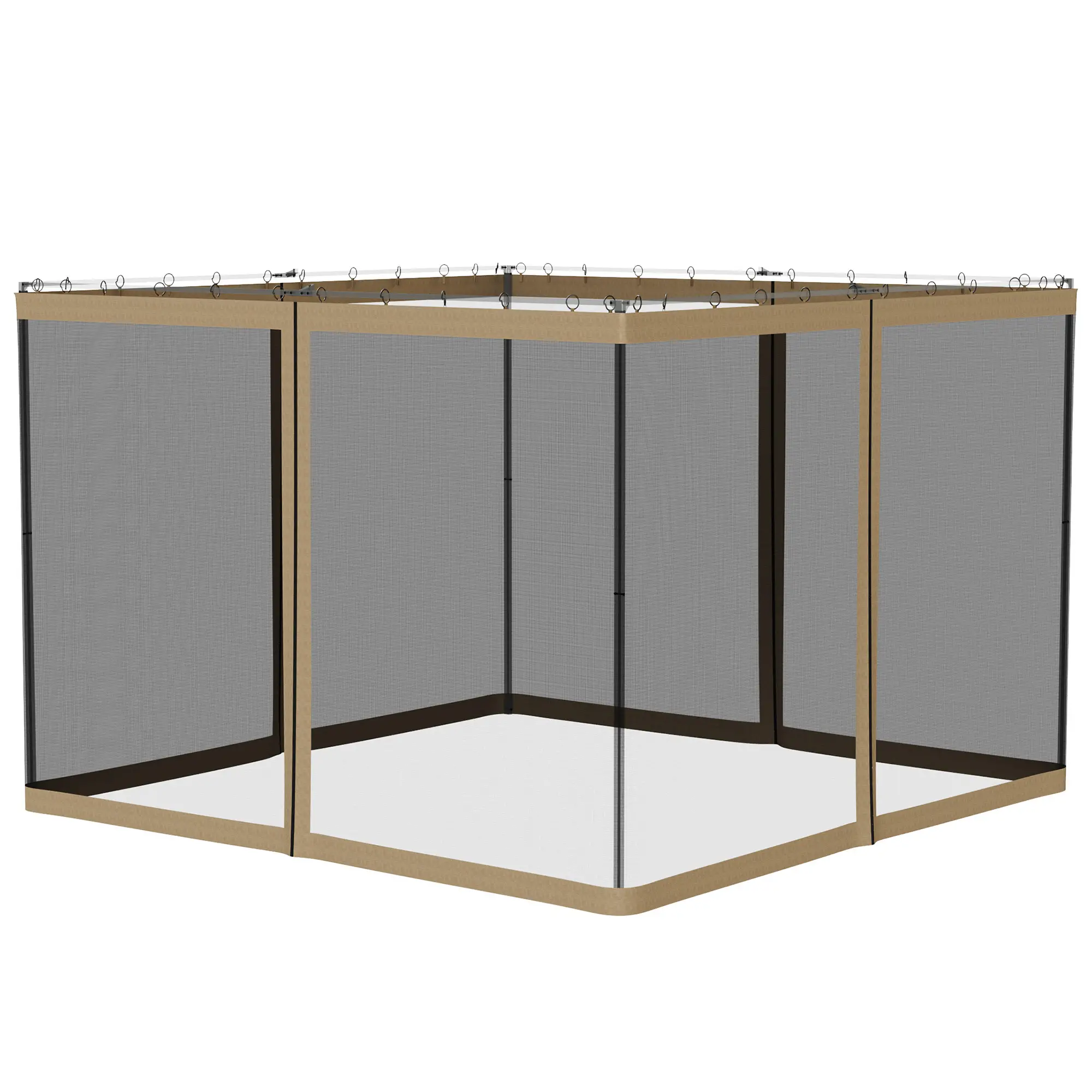 Replacement Mosquito Netting, Gazebo 10' x 10', Khaki, Black - Image 11