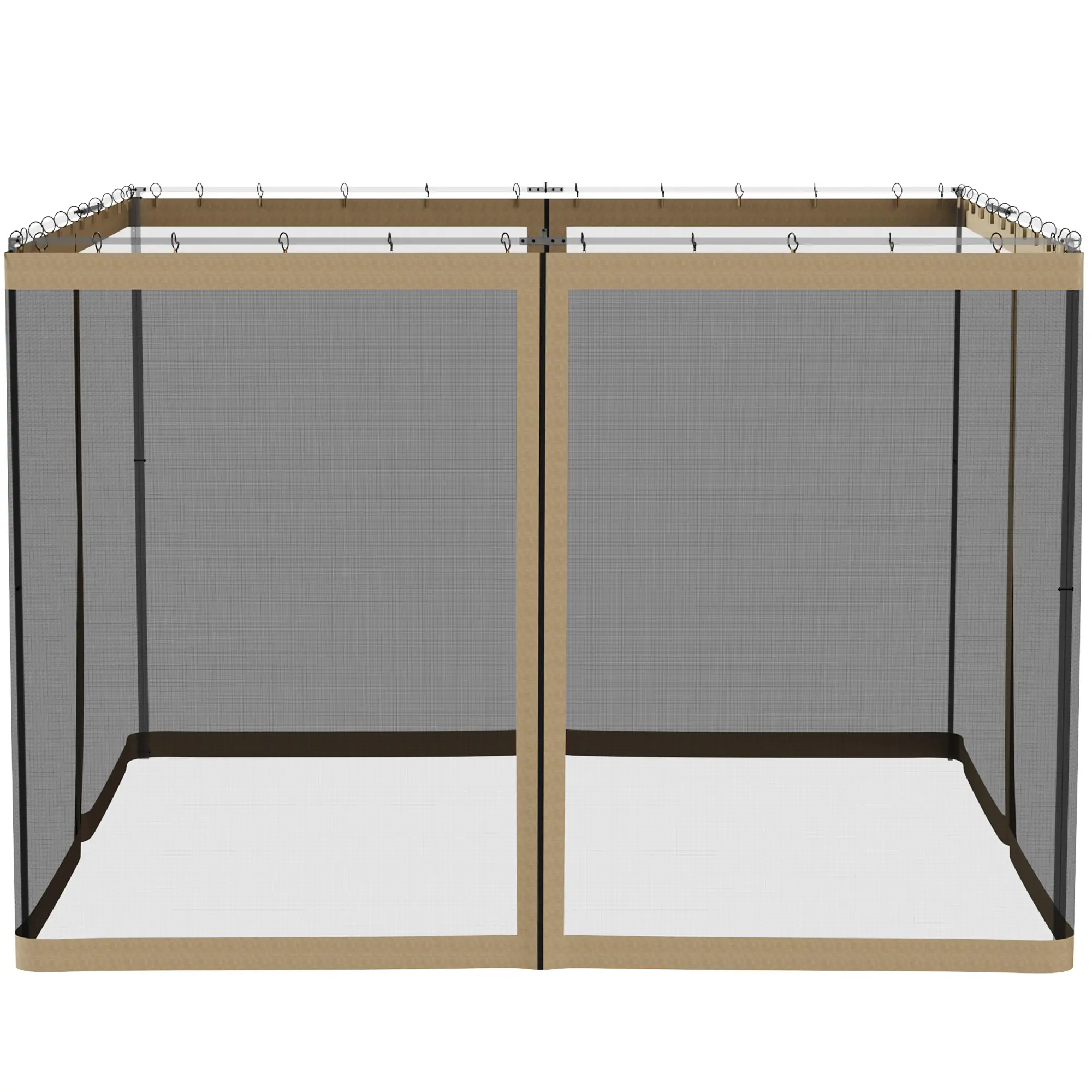 Replacement Mosquito Netting, Gazebo 10' x 10', Khaki, Black - Image 9