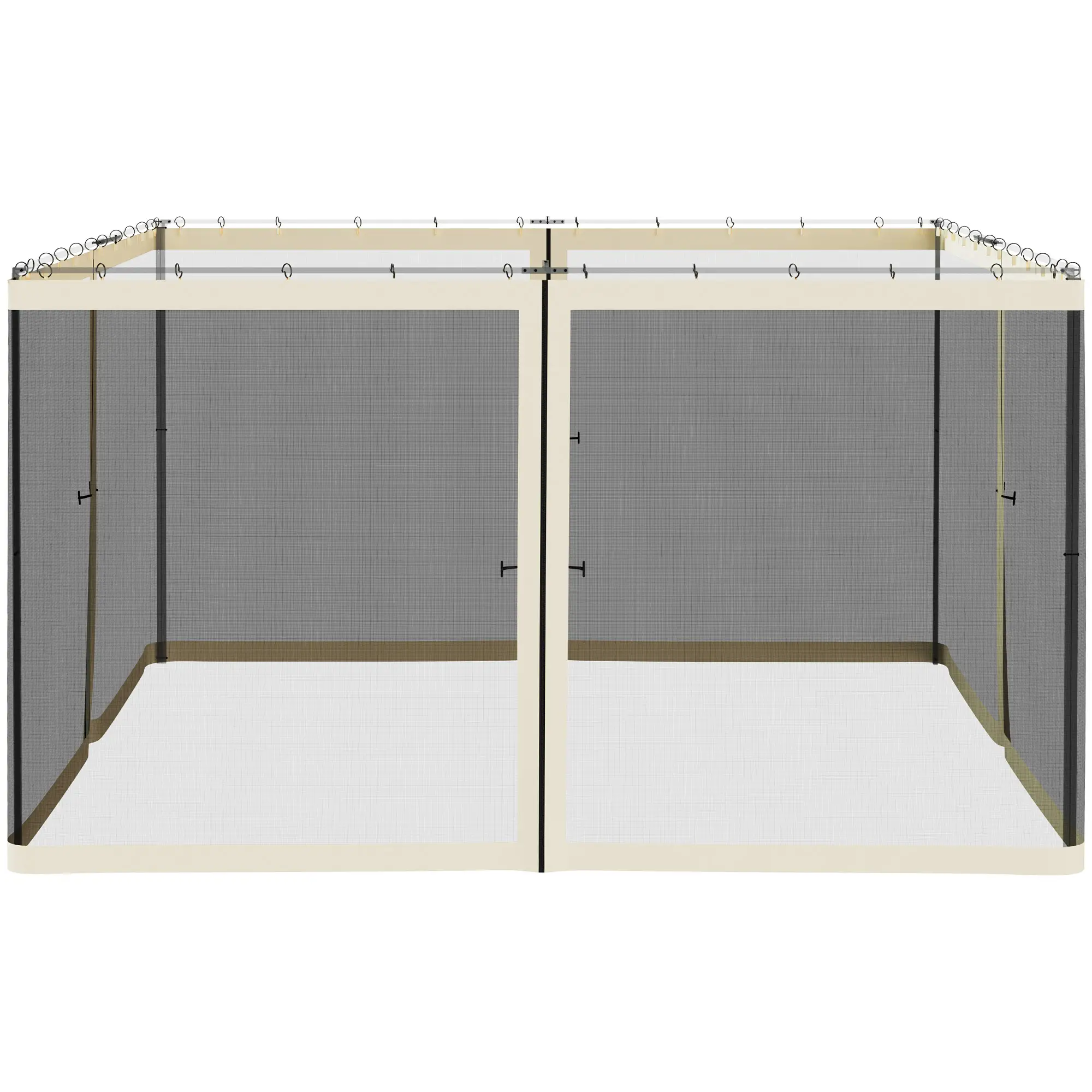 Replacement Mosquito Netting, Gazebo 12' x 12', Cream White, Black - Image 9