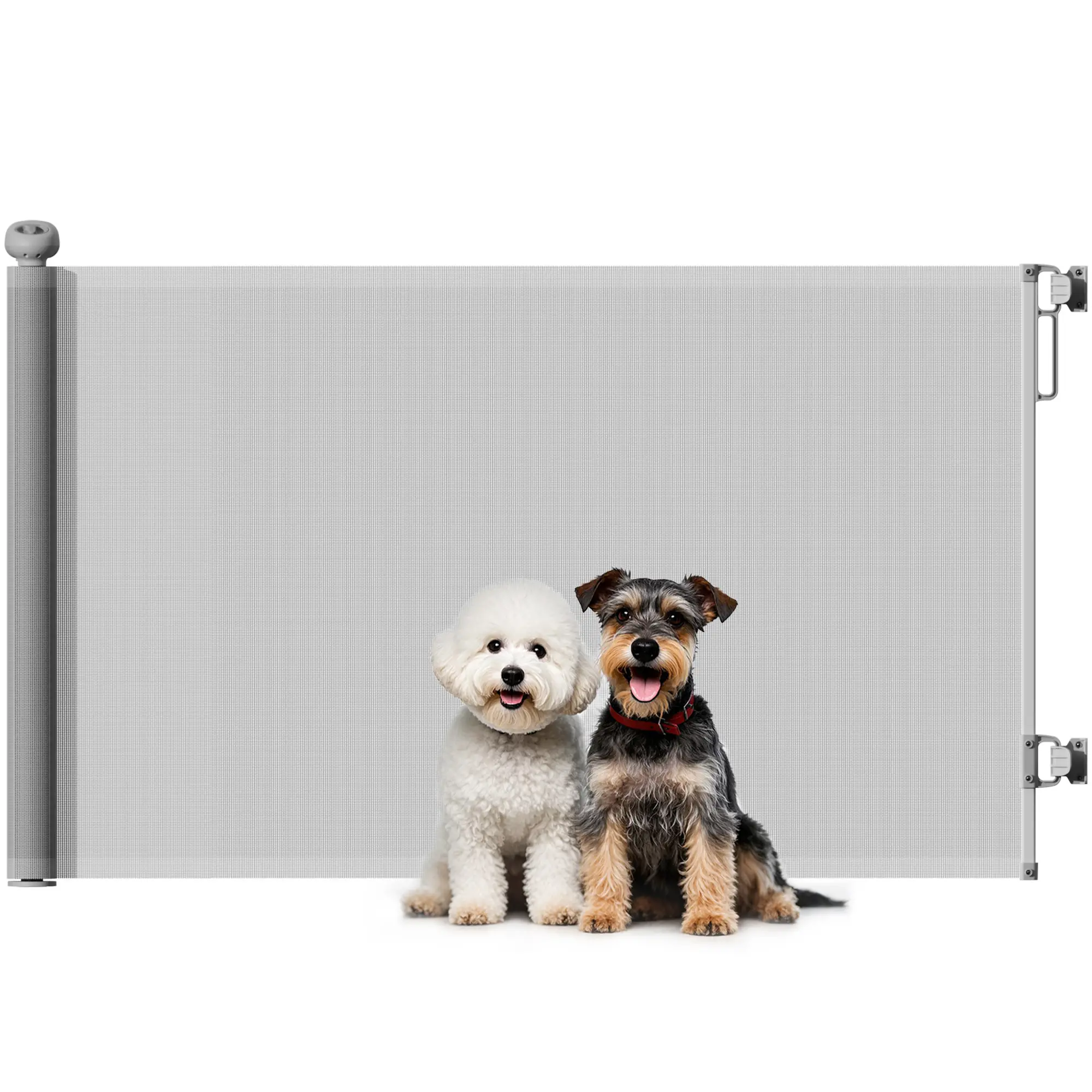 Retractable Dog Gate, 55" Wide, 34" Tall, Indoor Outdoor, Grey - Image 11