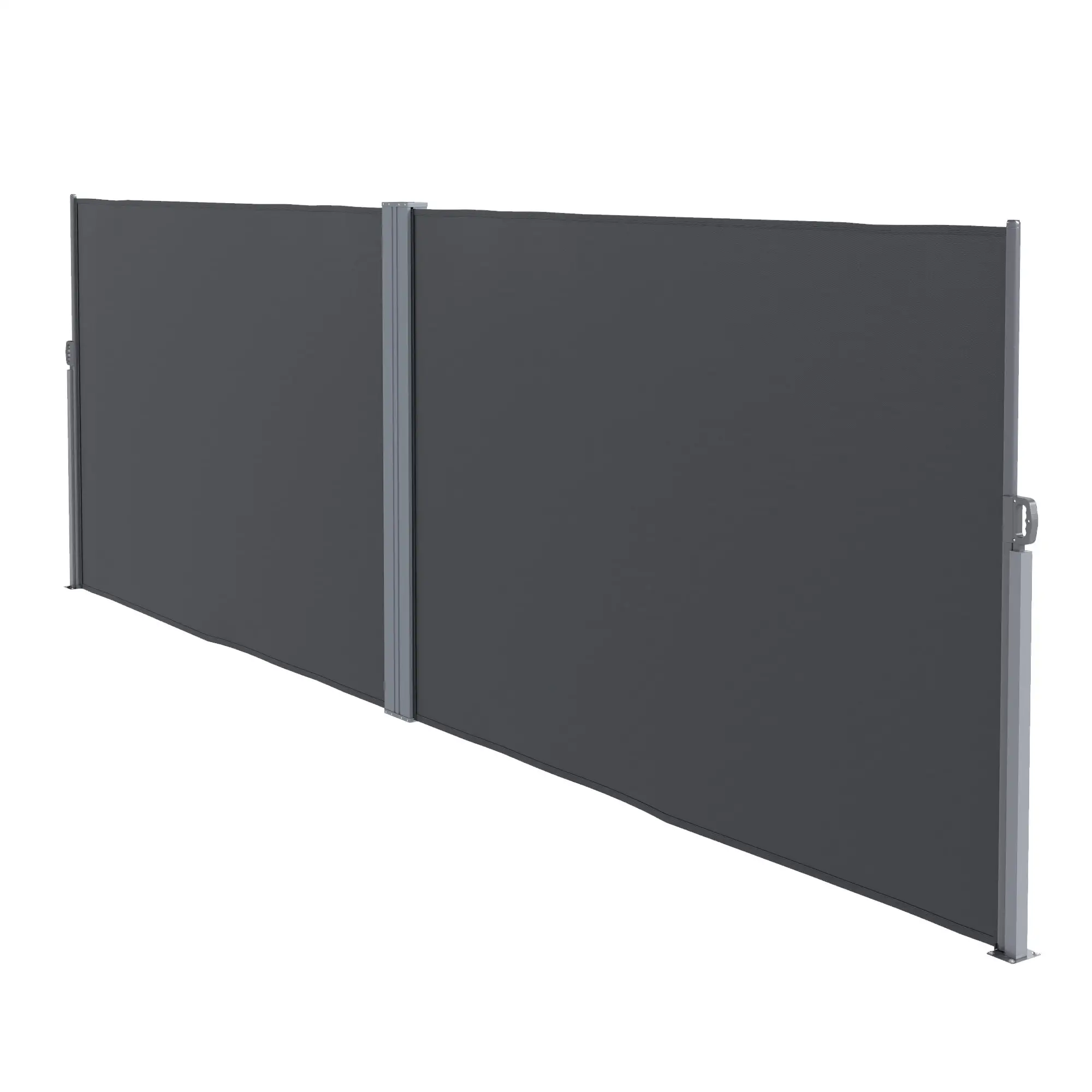 Retractable Double Side Awning, 79"x236", Charcoal Grey