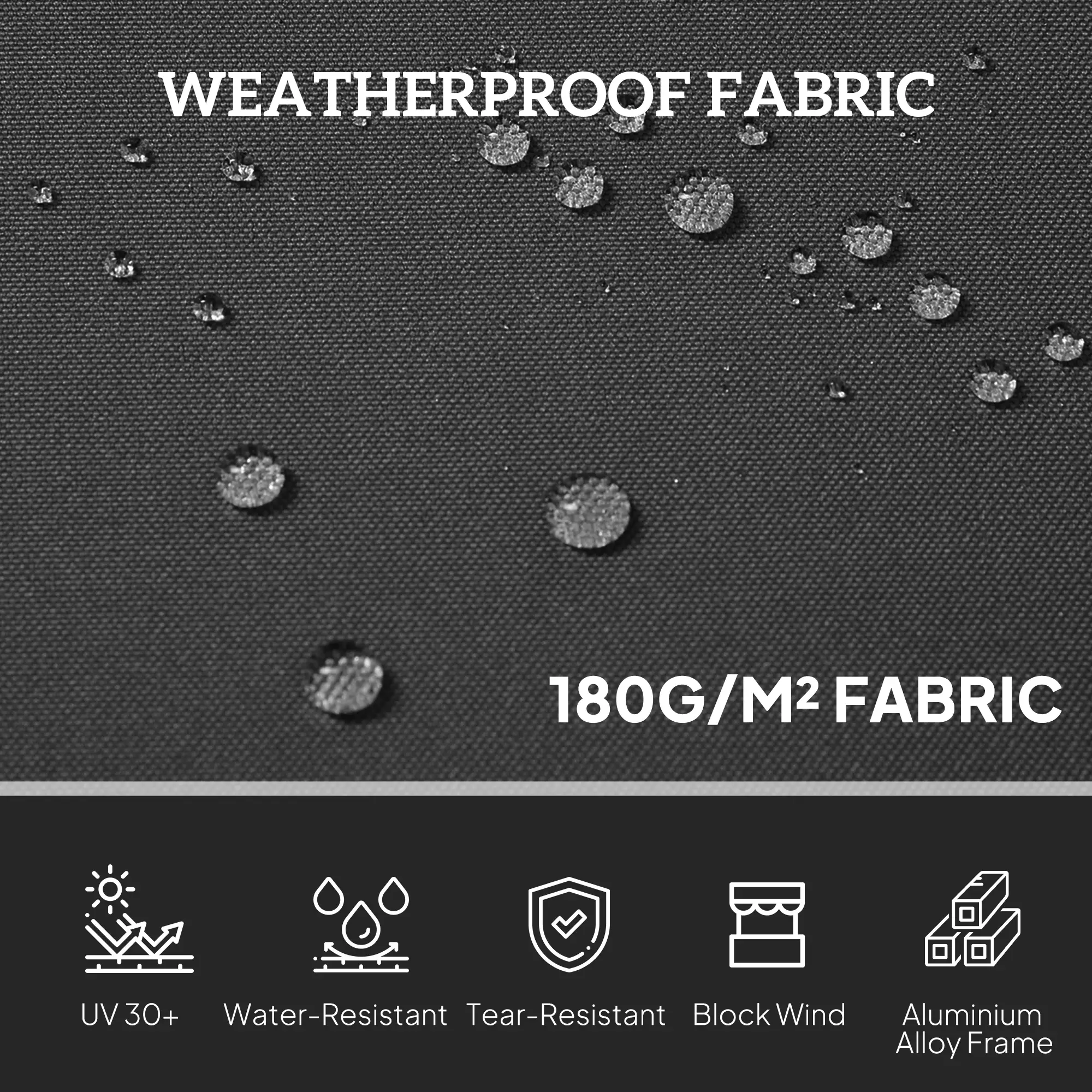 Retractable Double Side Awning, 79"x236", Charcoal Grey - Image 4