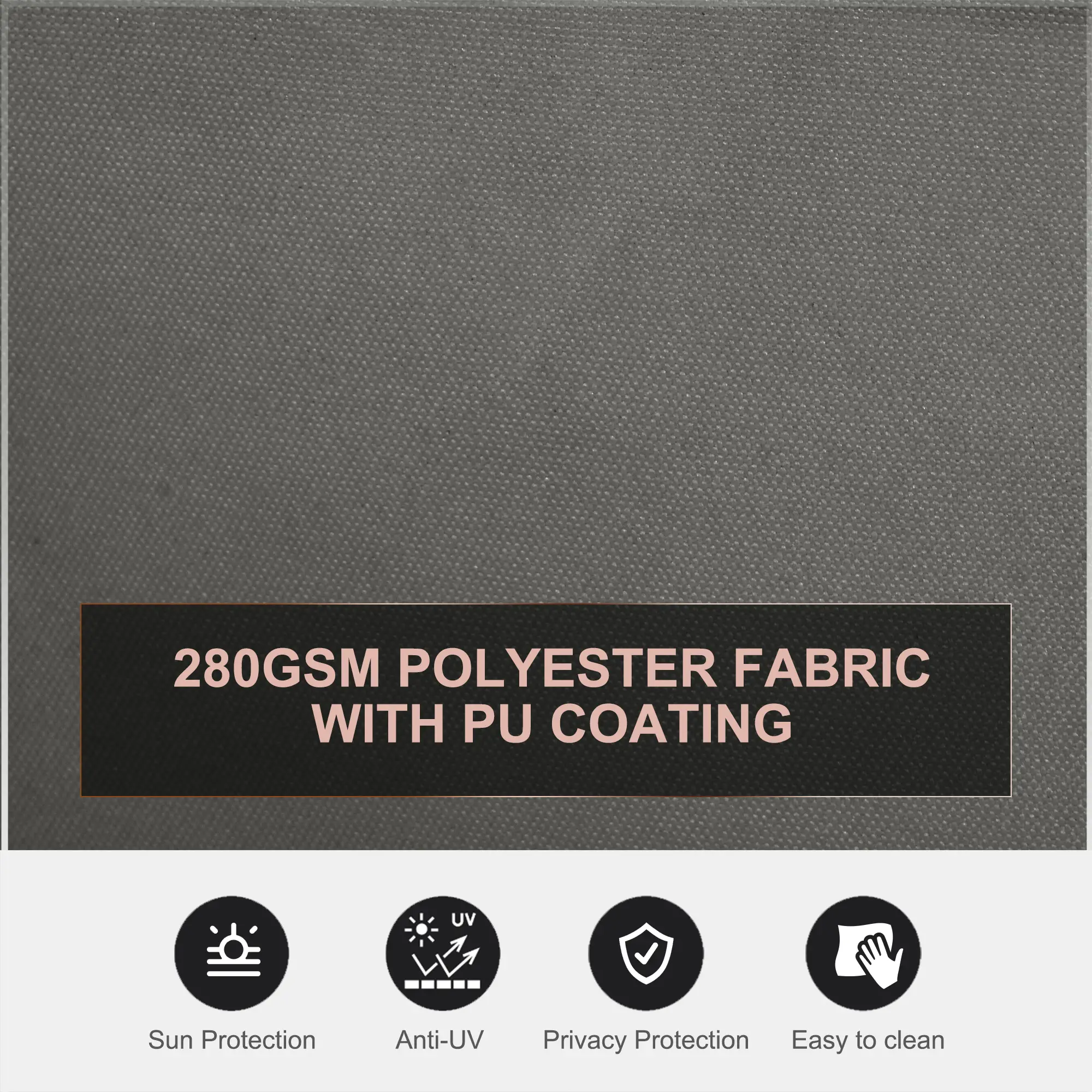 Retractable Double Side Awning, Folding Privacy Screen, Grey - Image 4