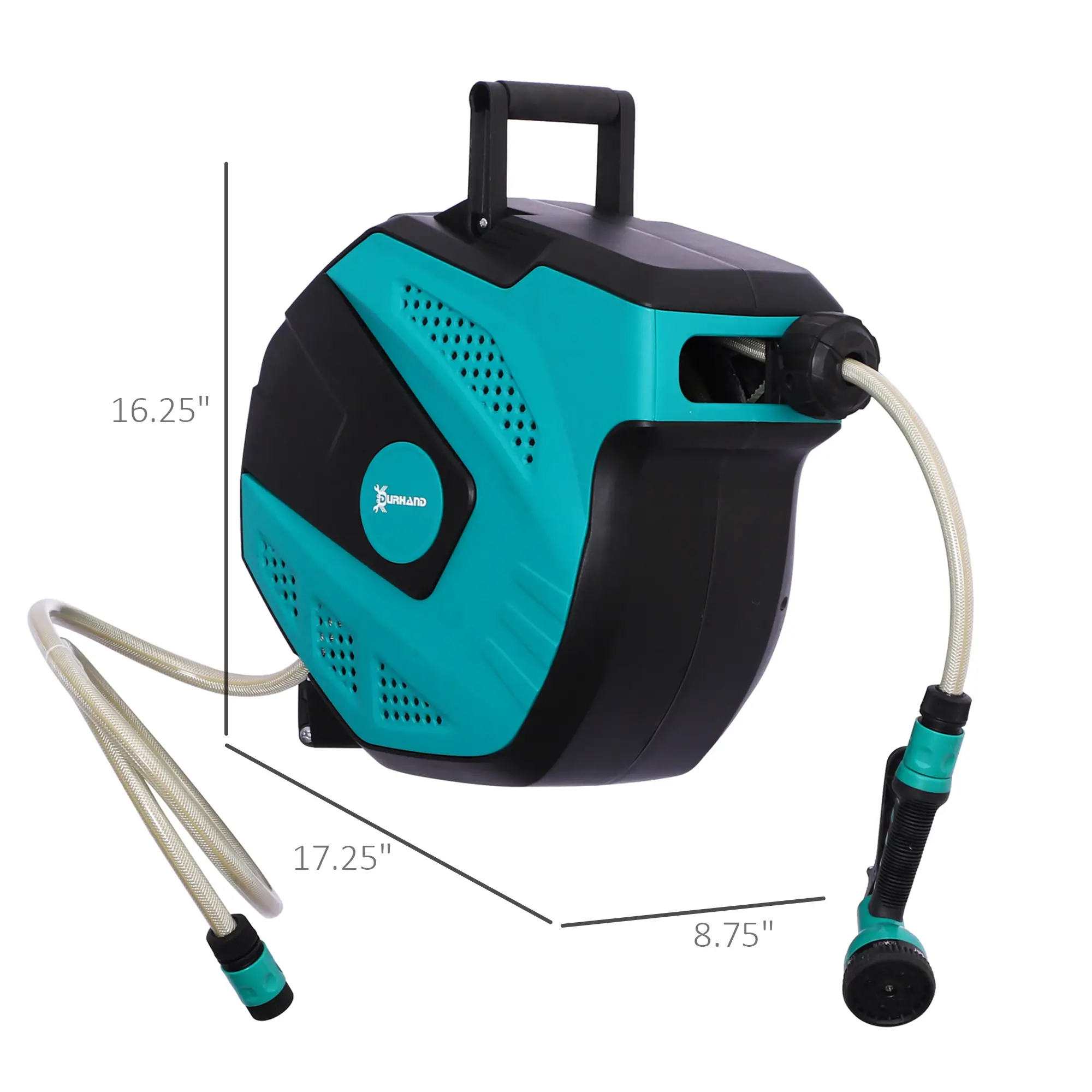 Retractable Garden Hose Reel, 1/2" x 49 ft, Wall Mounted, Automatic Rewind - Image 3