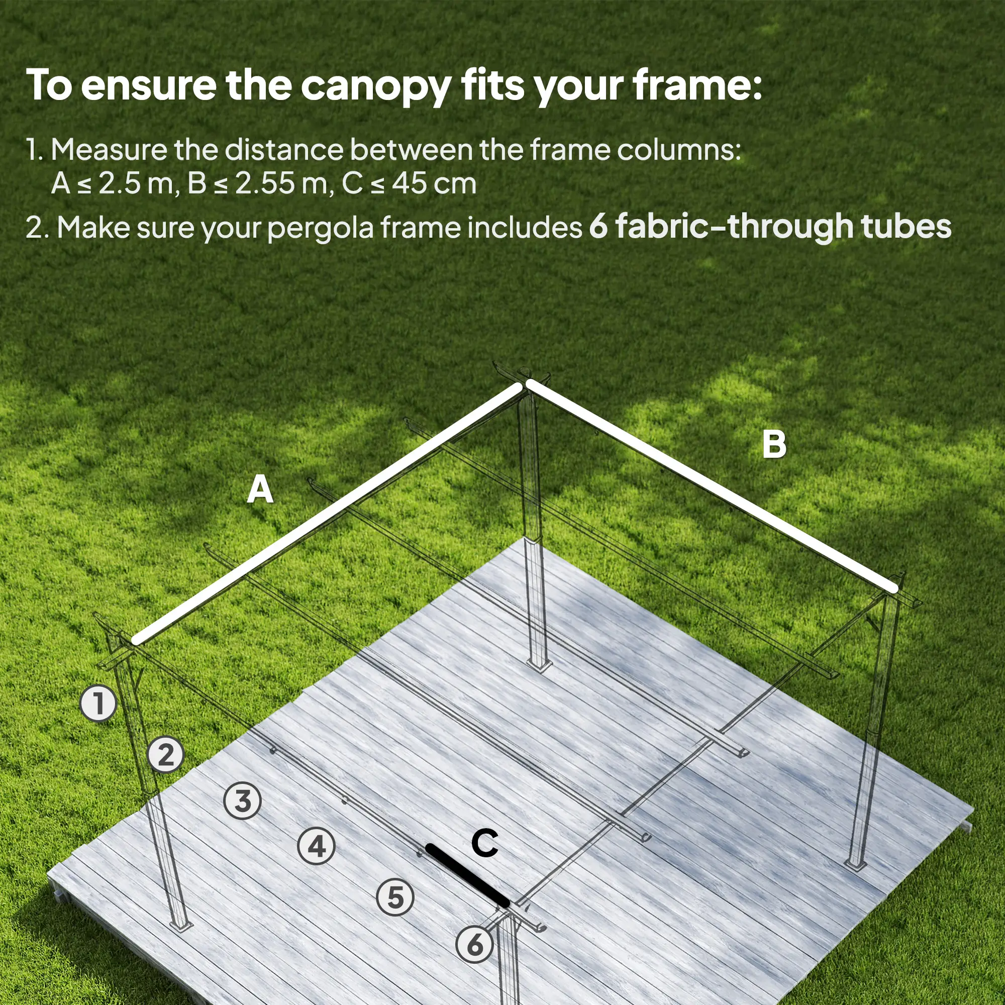 Retractable Pergola Canopy, 10' x 10', Beige - Image 4