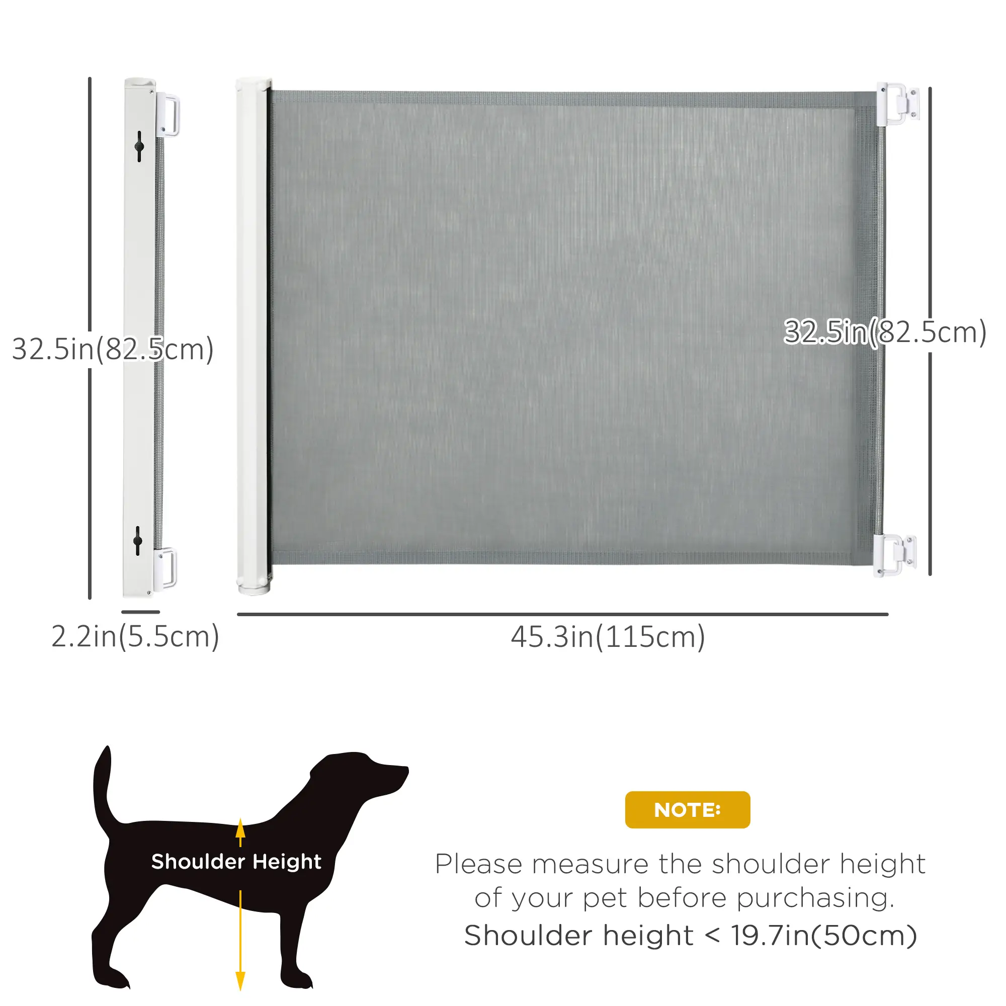 Retractable Pet Safety Gate, Flexible for Stairways Doorways, Grey - Image 3
