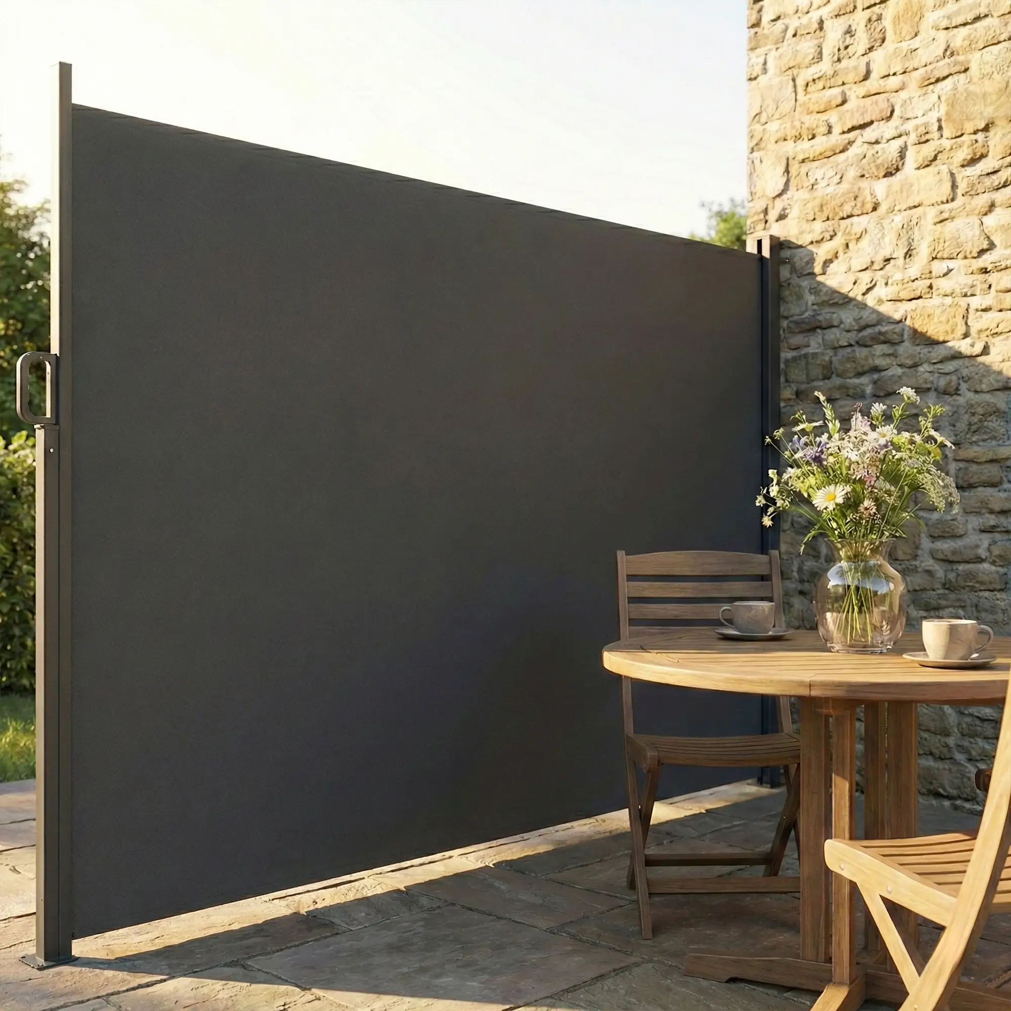 Retractable Side Awning, 165" x 73", Water-Resistant, UV 50+, Dark Grey - Image 10