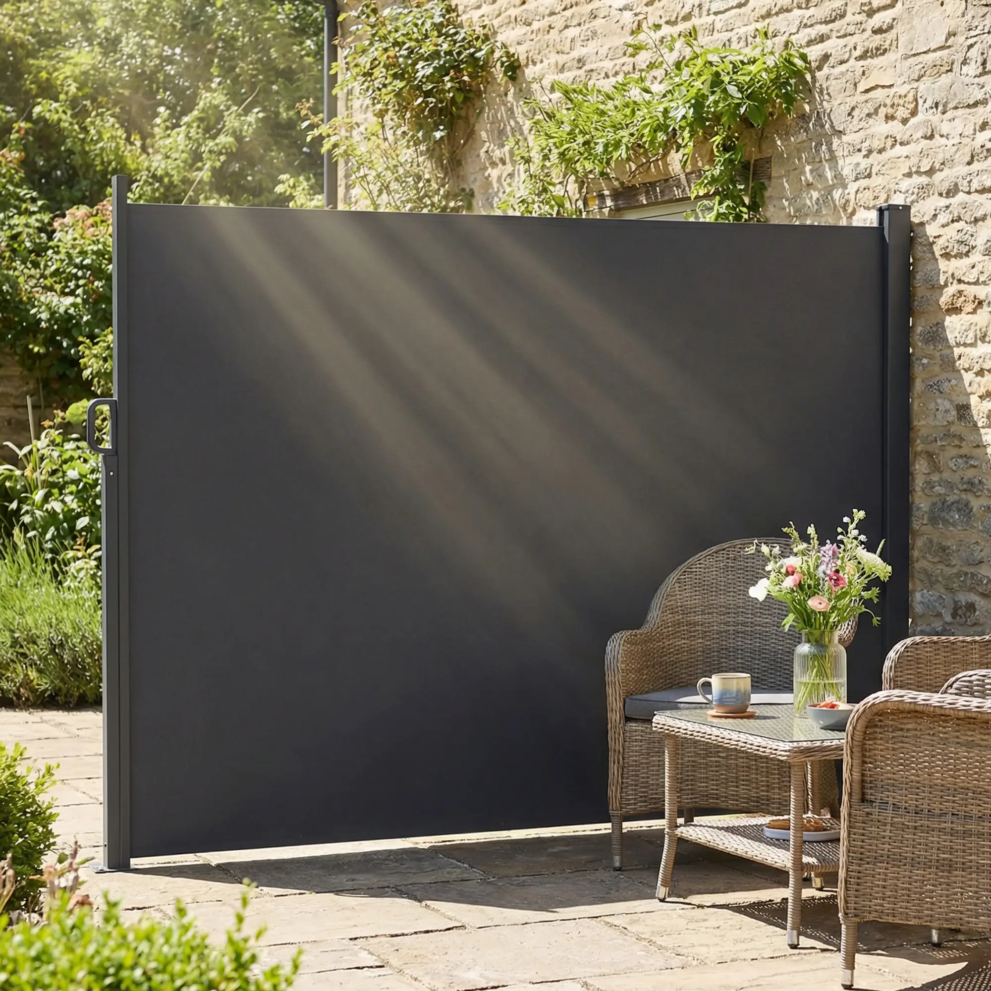 Retractable Side Awning, 165" x 73", Water-Resistant, UV 50+, Dark Grey - Image 8