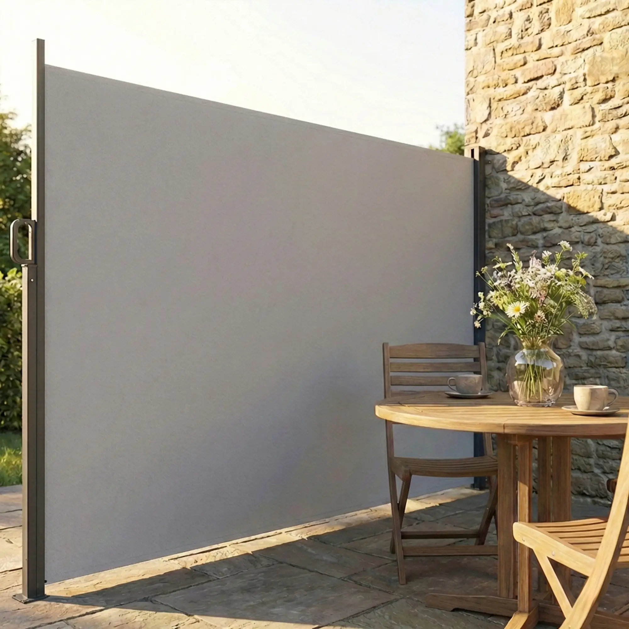 Retractable Side Awning, 165" x 73", Water-Resistant, UV 50+, Light Grey - Image 10