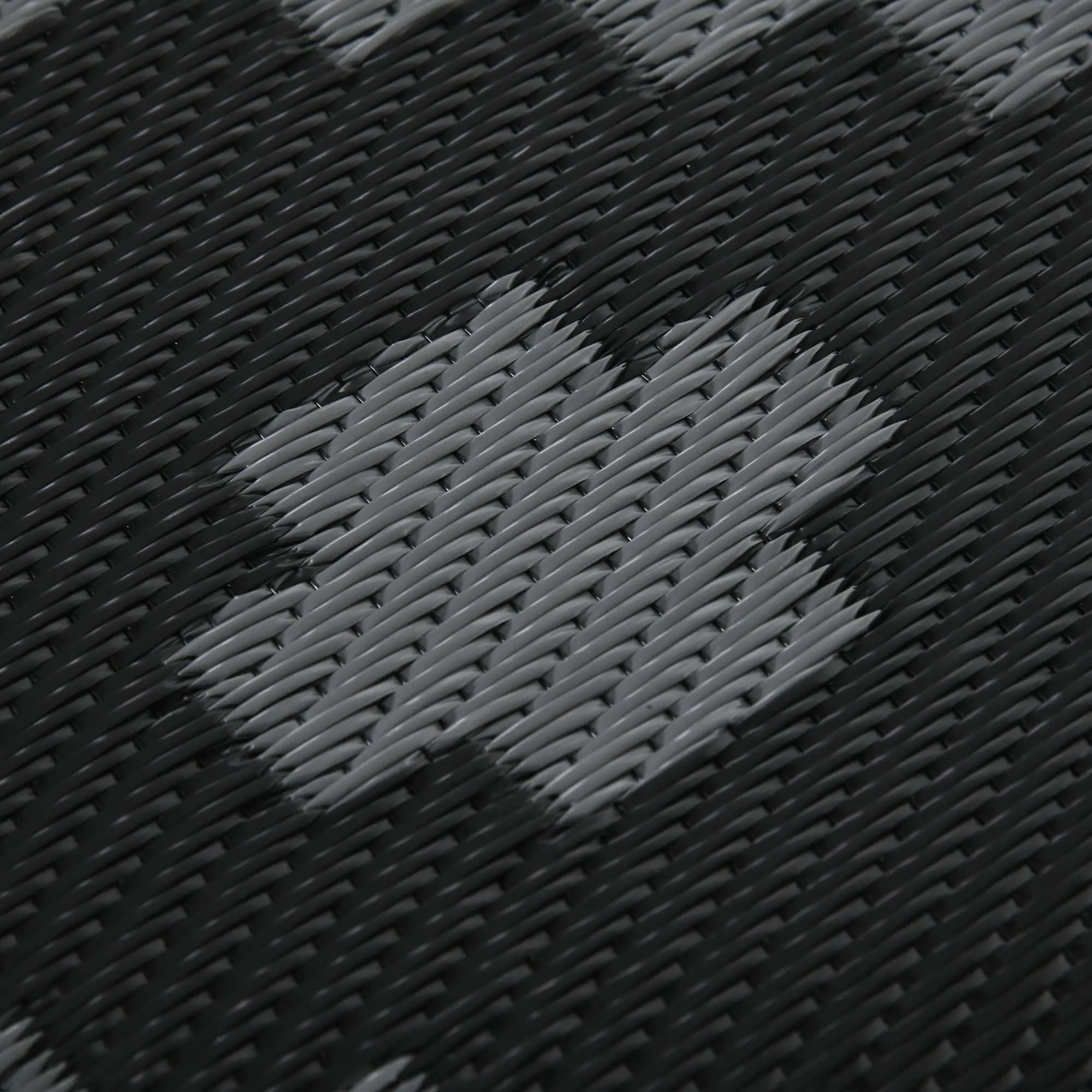 Reversible Outdoor Rug, Waterproof, 9' x 18', Geometric, Black Grey - Image 12