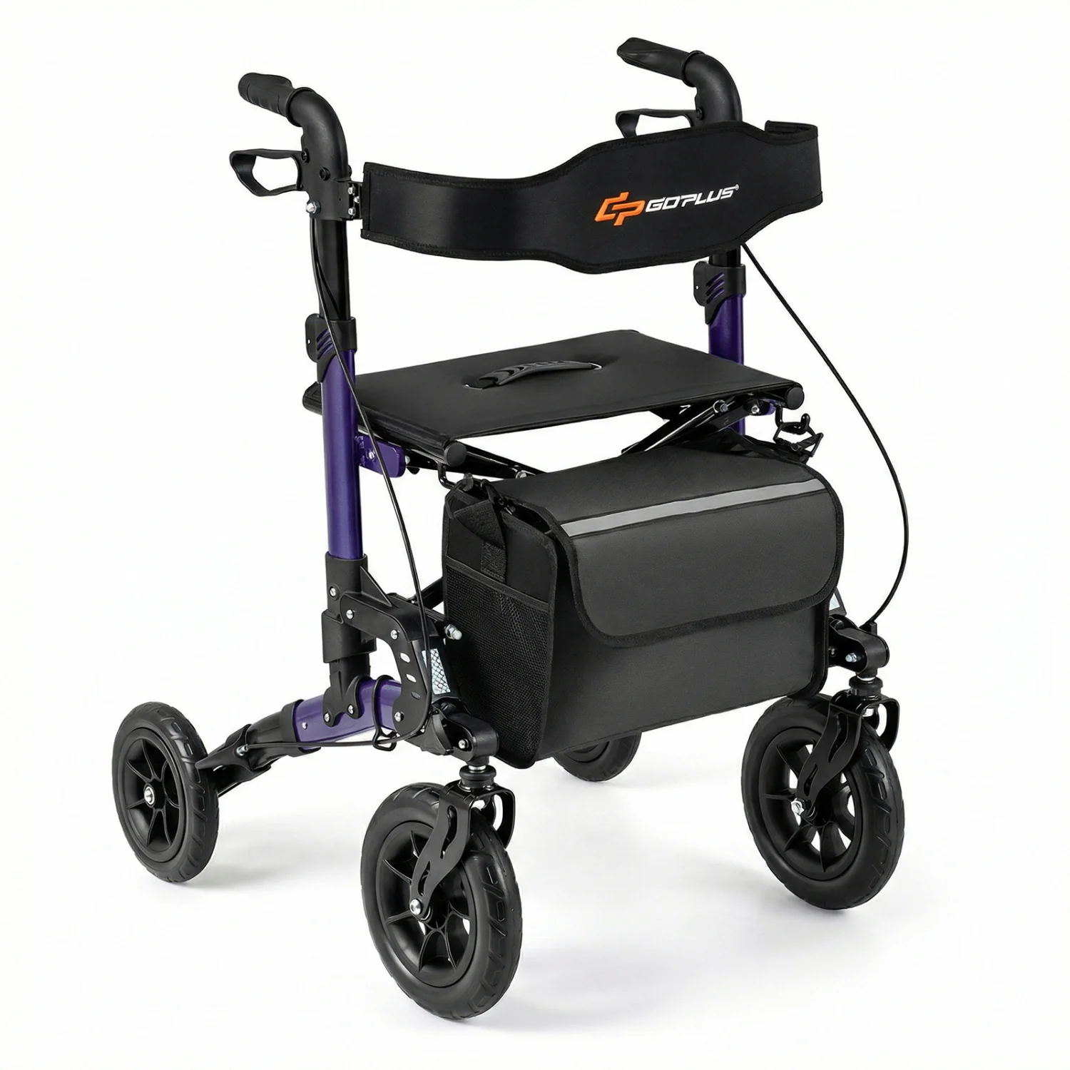 Rollator Walker for Seniors Folding Rolling Walker with Seat, Purple