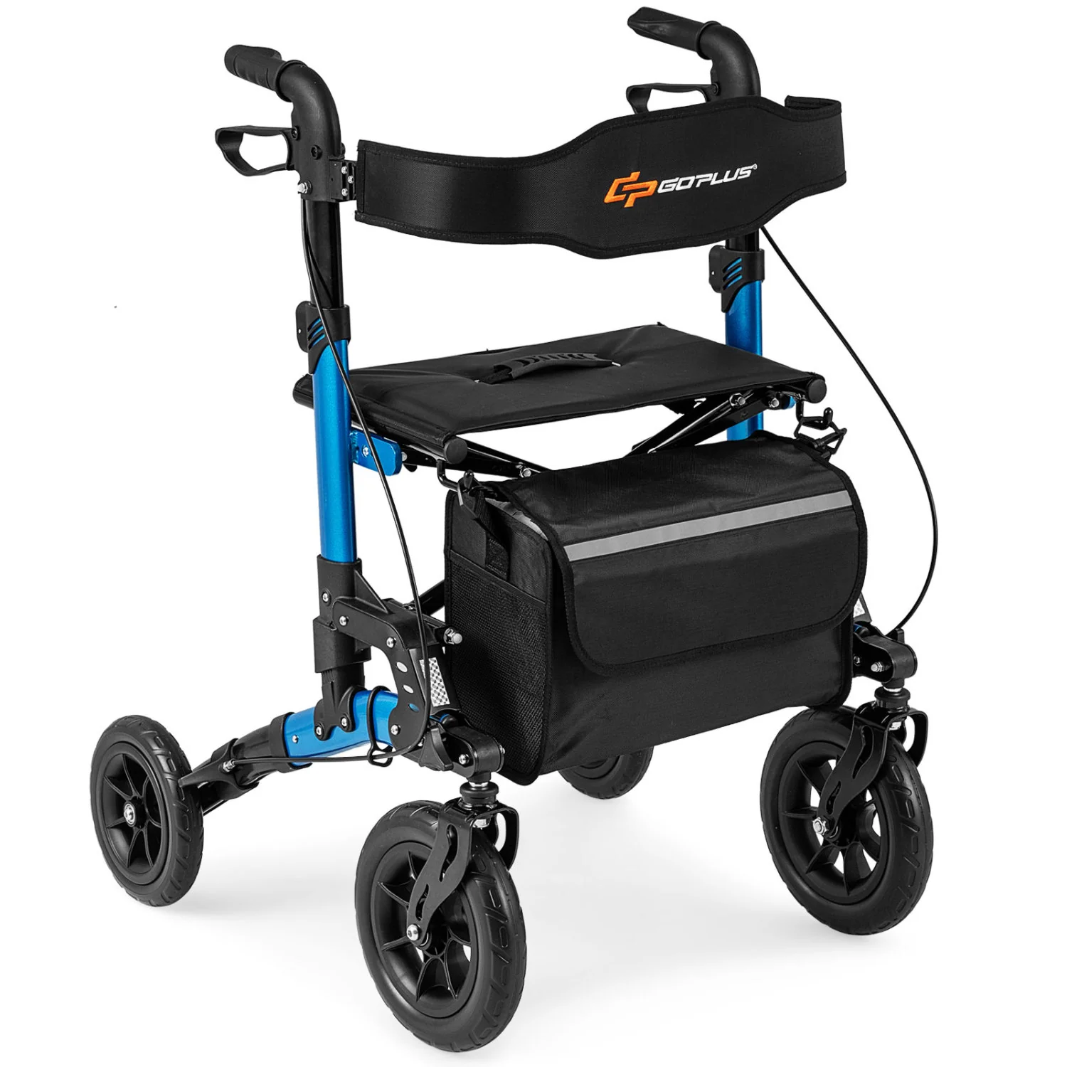 Rollator Walker for Seniors Folding Rolling Walker with Seat, Red - Image 6