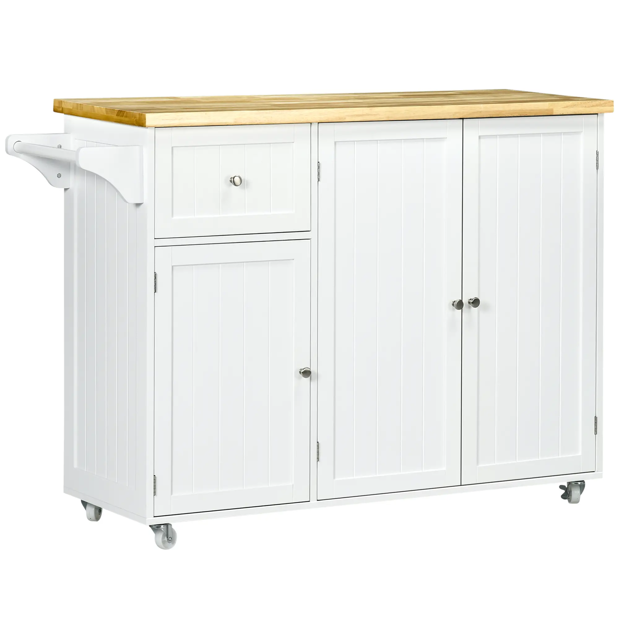 Rolling Kitchen Island with Storage, Drawer, Cabinets, Towel Rack - Image 11