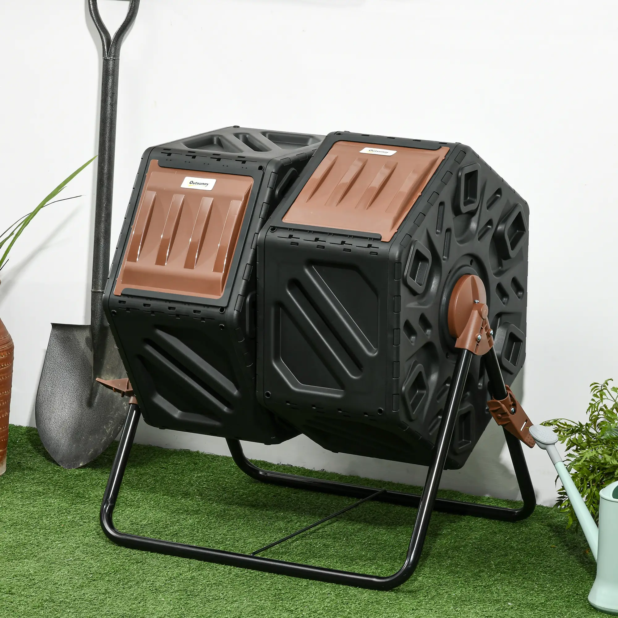 Rotating Composter, Dual Chamber, 34.5 Gallon, Brown - Image 8