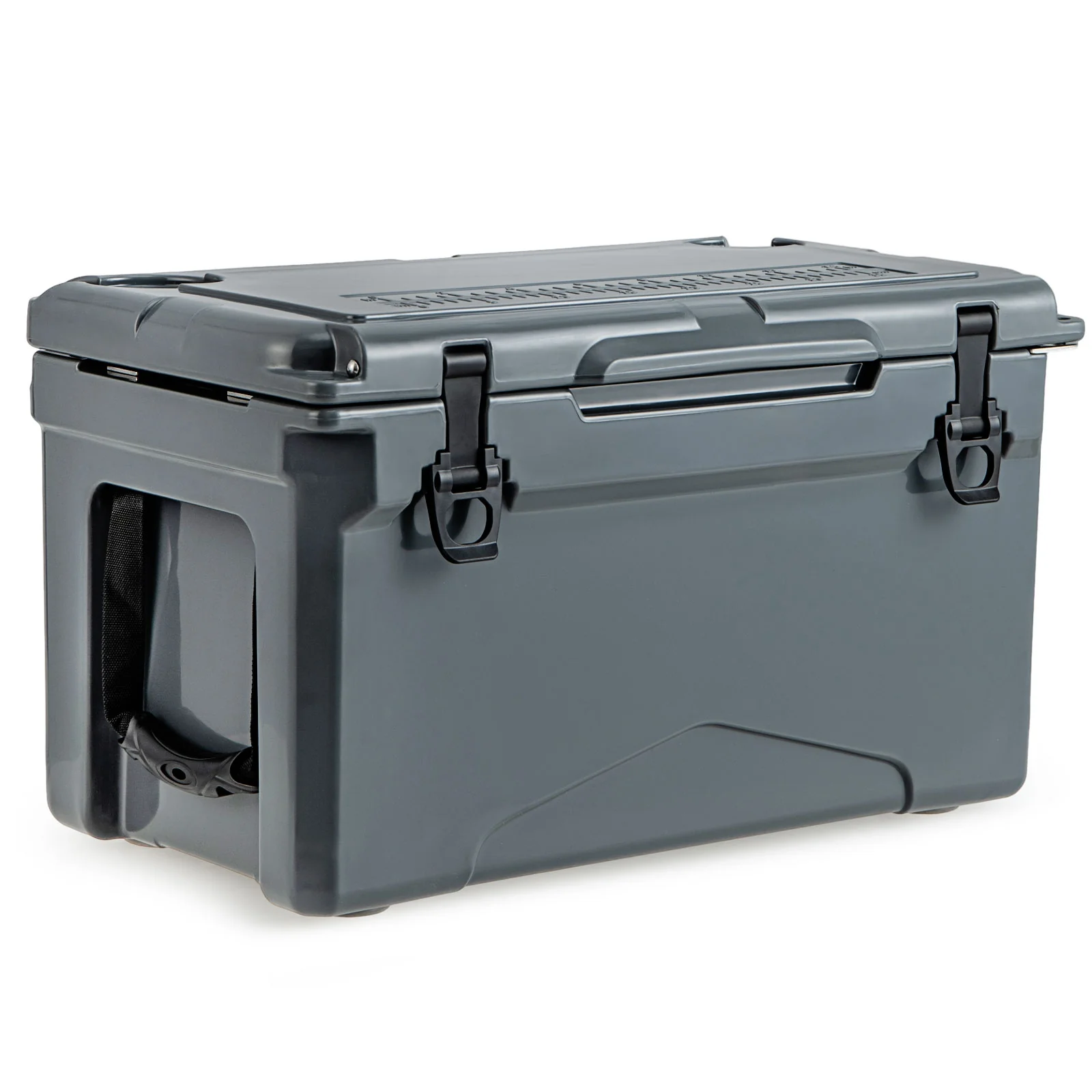 Rotomolded Cooler With Cup Holders, Bottle Opener, Gray - Image 4