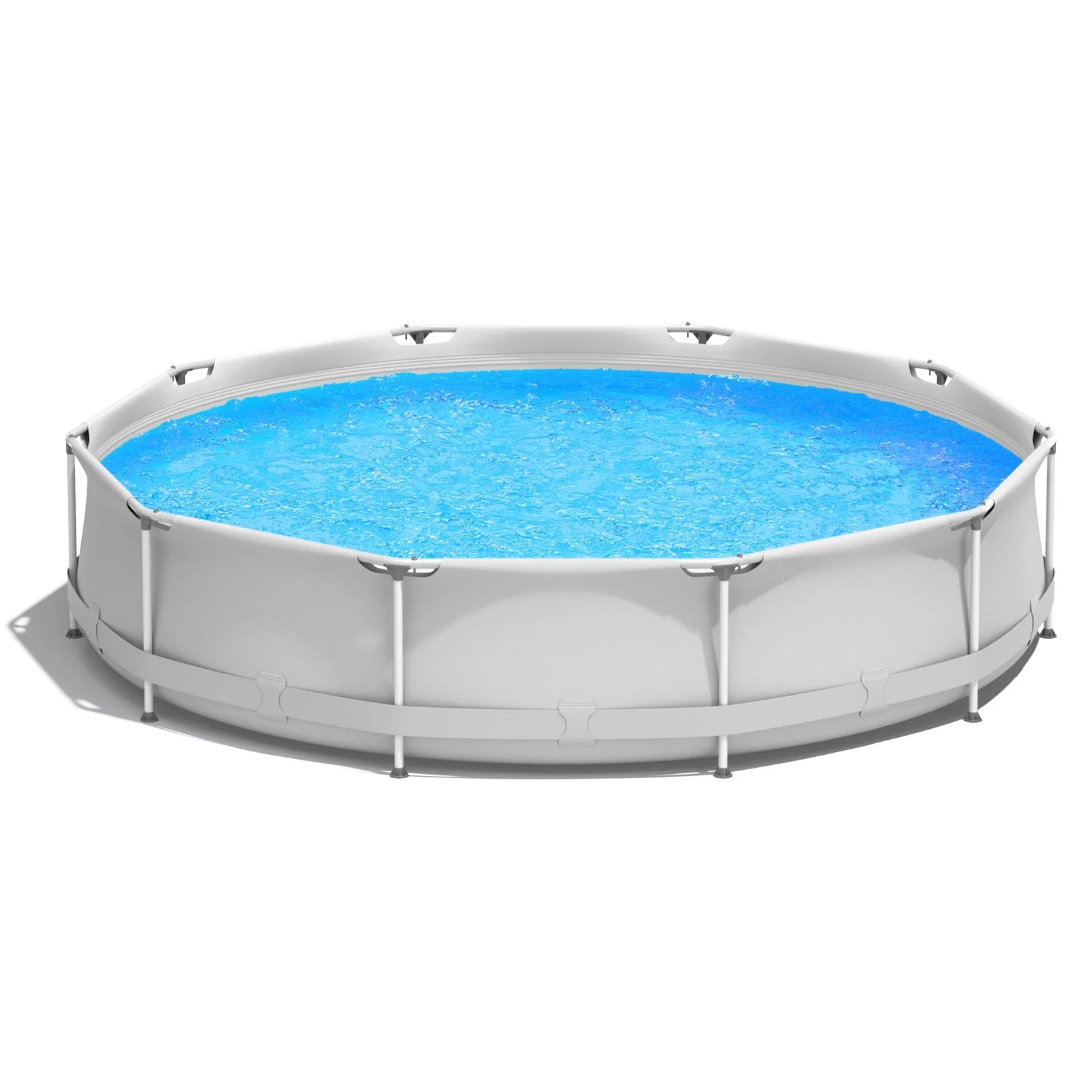 Round Above Ground Swimming Pool, Gray