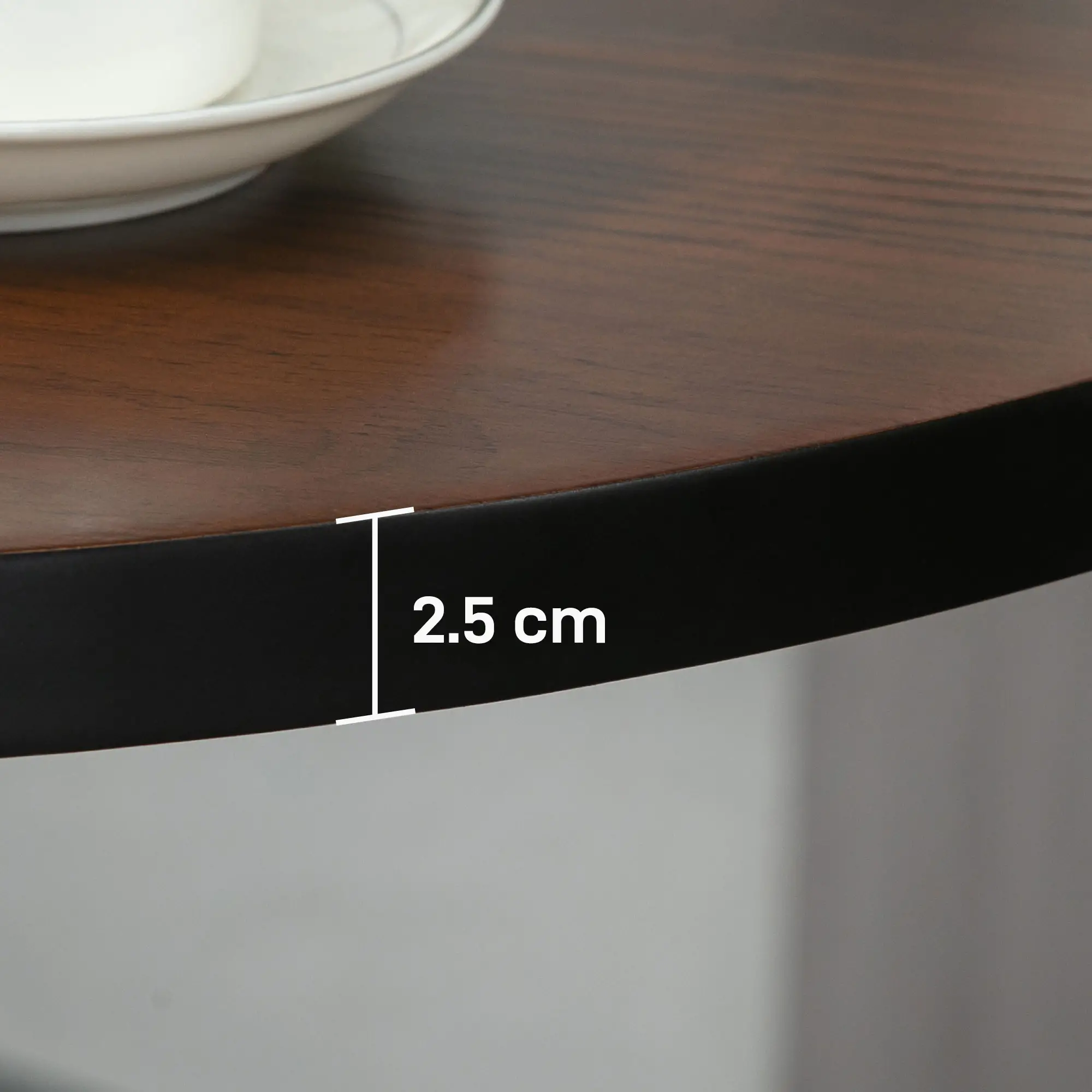 Round Bar Table 42 Inch, Industrial Bistro Table, Metal Base, Elm Wood Top - Image 9