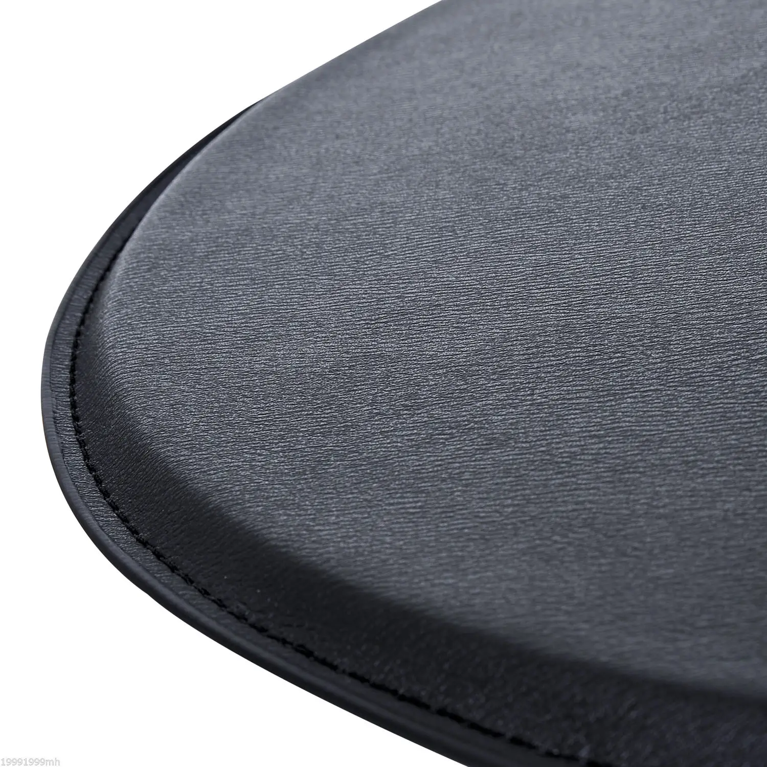 Round Bar Table, Adjustable Height, Faux Leather Top, Chrome Base, Black - Image 7