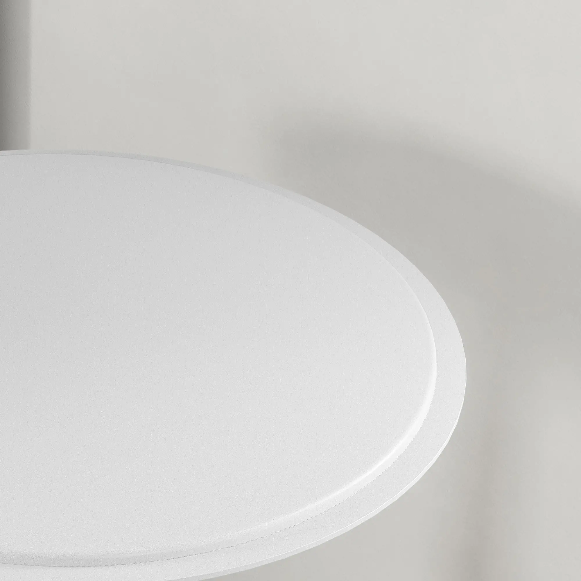 Round Bar Table, Adjustable Height, Faux Leather, Wooden Top, Chrome Base, White - Image 10