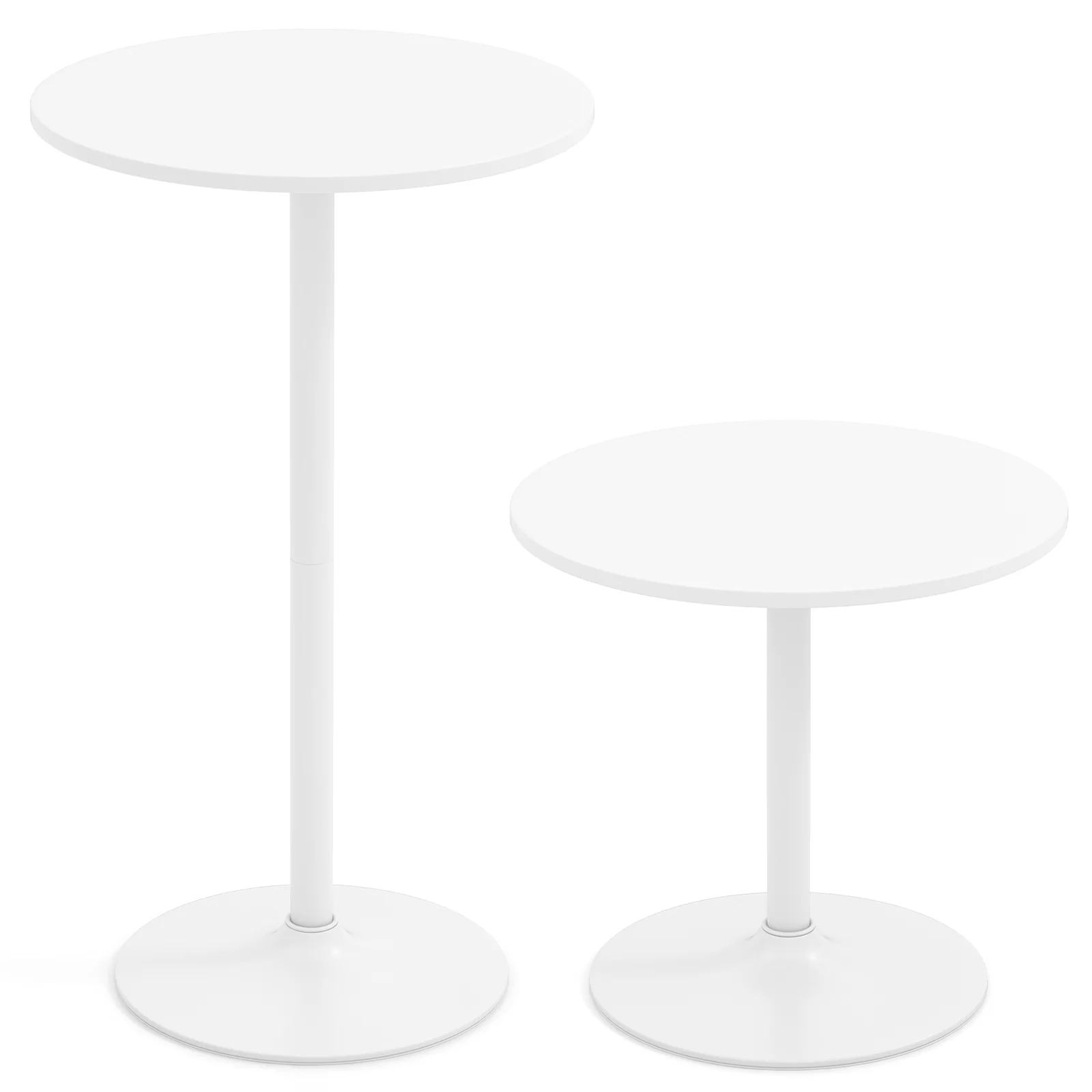 Round Bistro Table, 40 Inch, Bar Height, Set of 2, White - Image 4