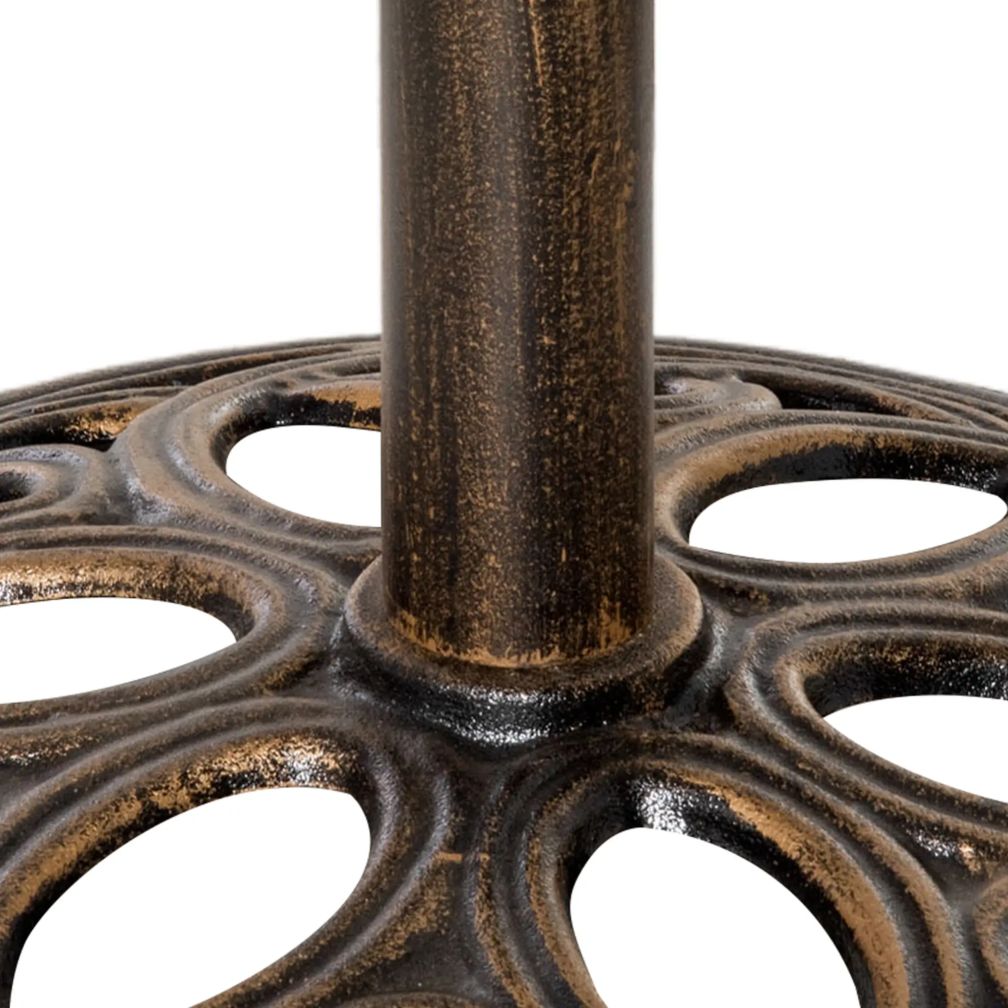 Round Cast Iron Umbrella Base Stand, Outdoor, Fit Dia. 1.5", 2" Pole, Bronze - Image 7