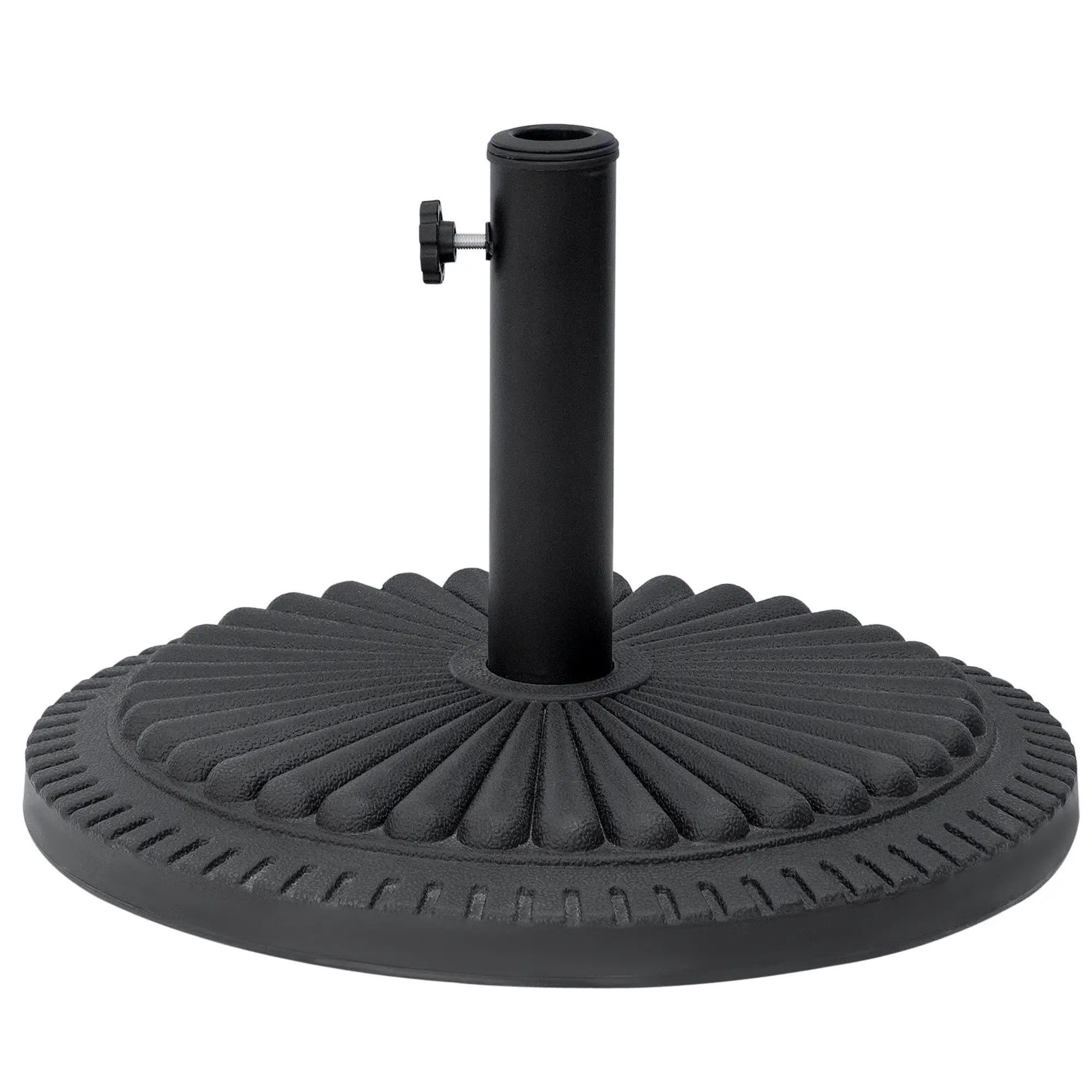 Round Cement Patio Umbrella Base Stand, Fits Φ1.4", Φ1.5", Φ2" Pole, Black - Image 11