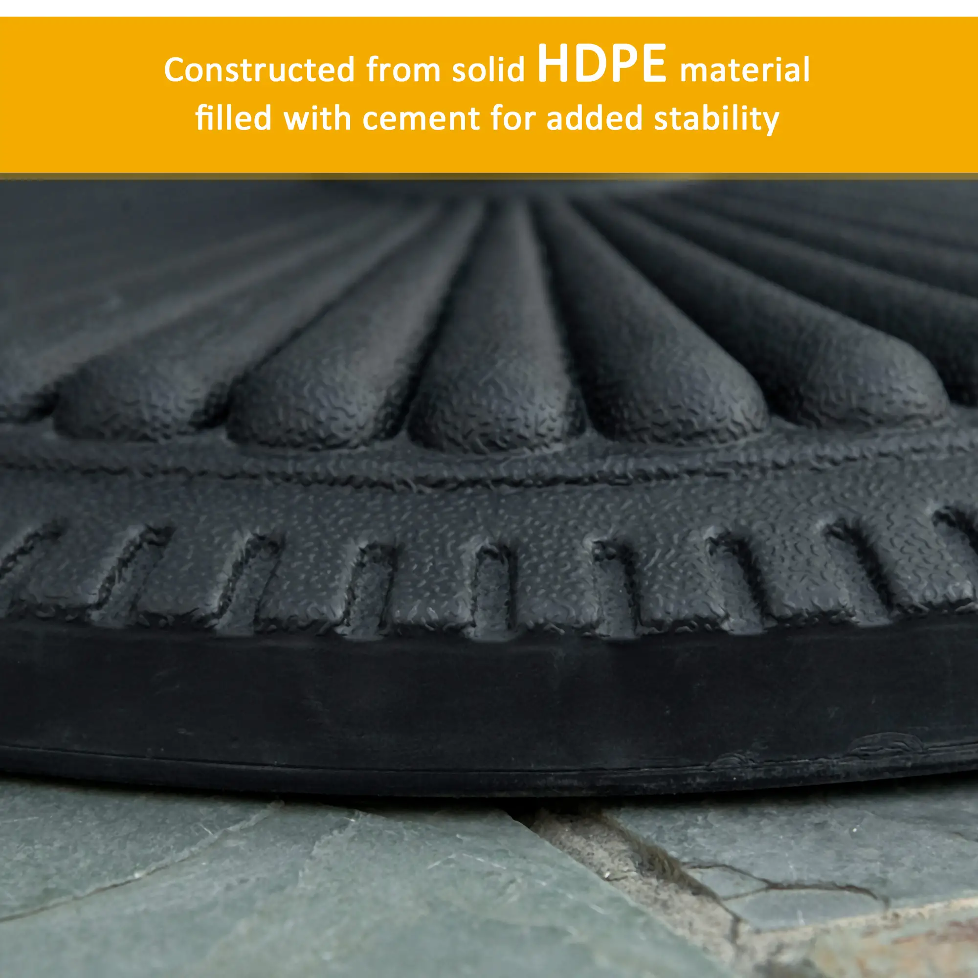 Round Cement Patio Umbrella Base Stand, Fits Φ1.4", Φ1.5", Φ2" Pole, Black - Image 5