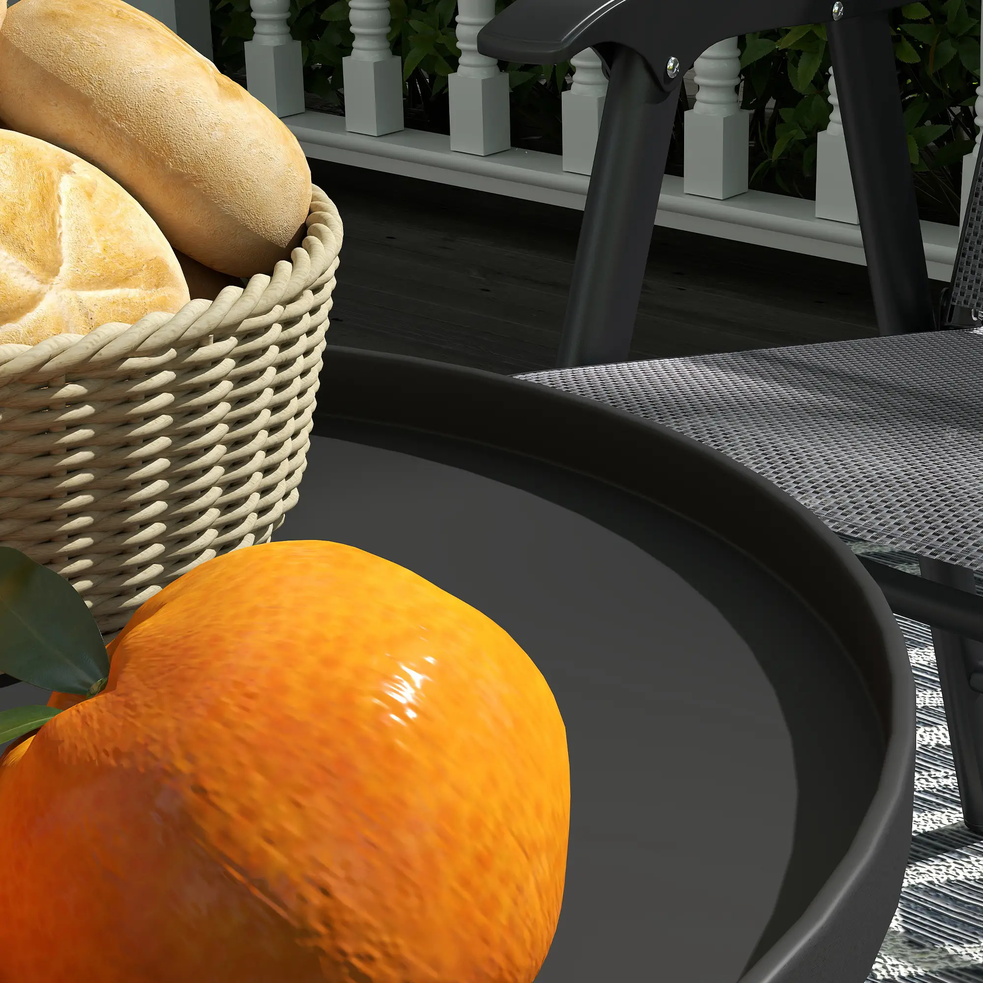 Round Garden Table, 2-Tier Small Side Table, Metal Patio Table, Black - Image 10