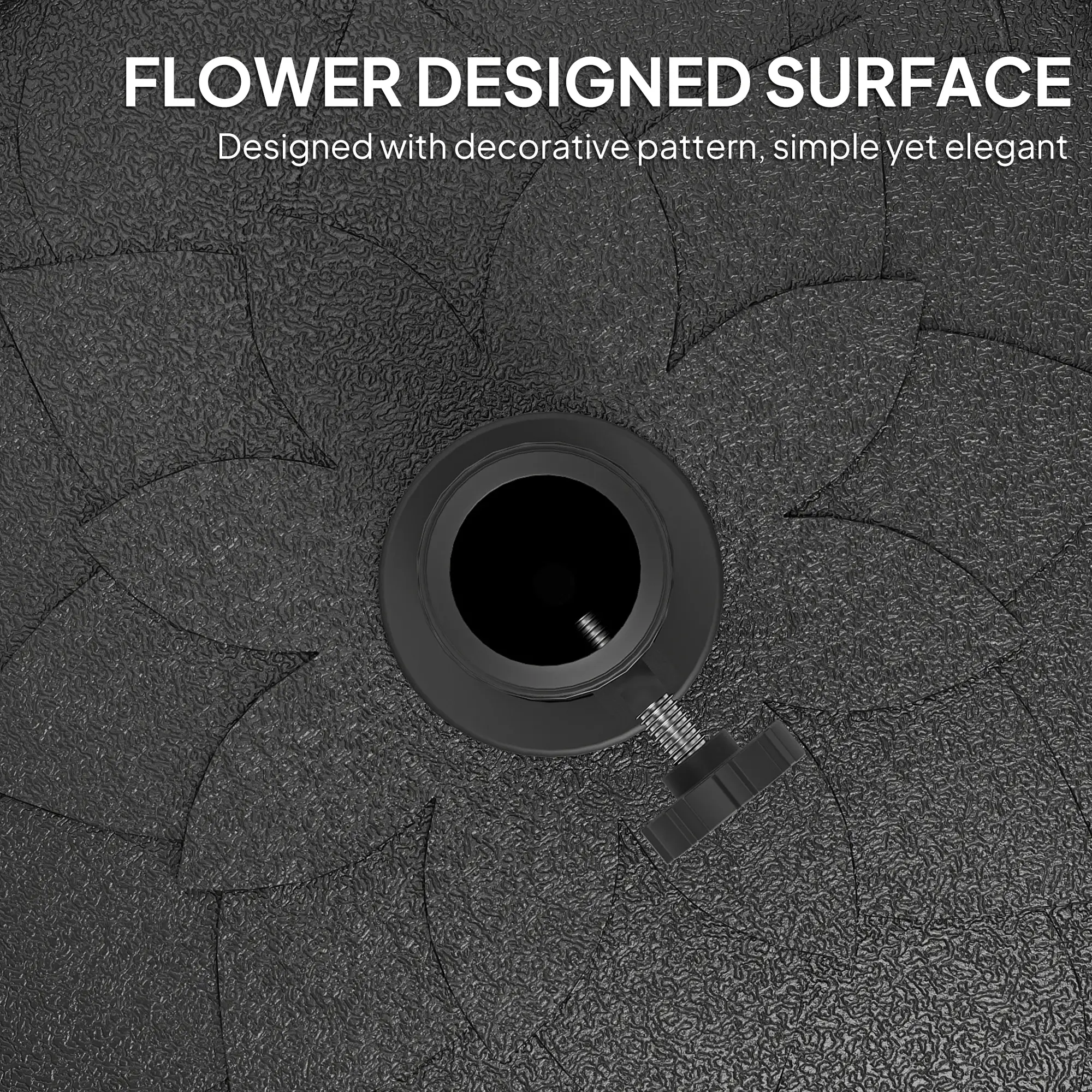Round Patio Umbrella Base, 26 lbs Resin Stand, Black - Image 6