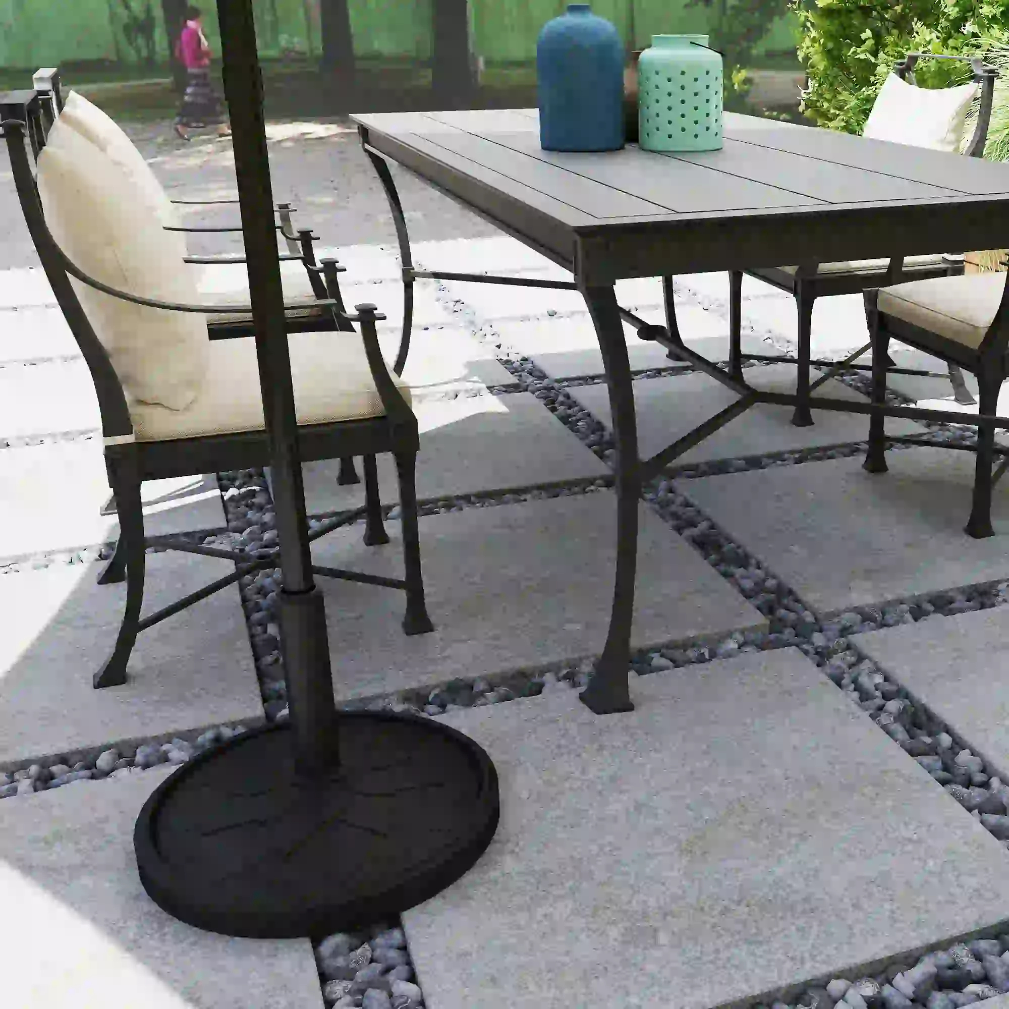 Round Patio Umbrella Base, 26 lbs Resin Stand, Black - Image 9