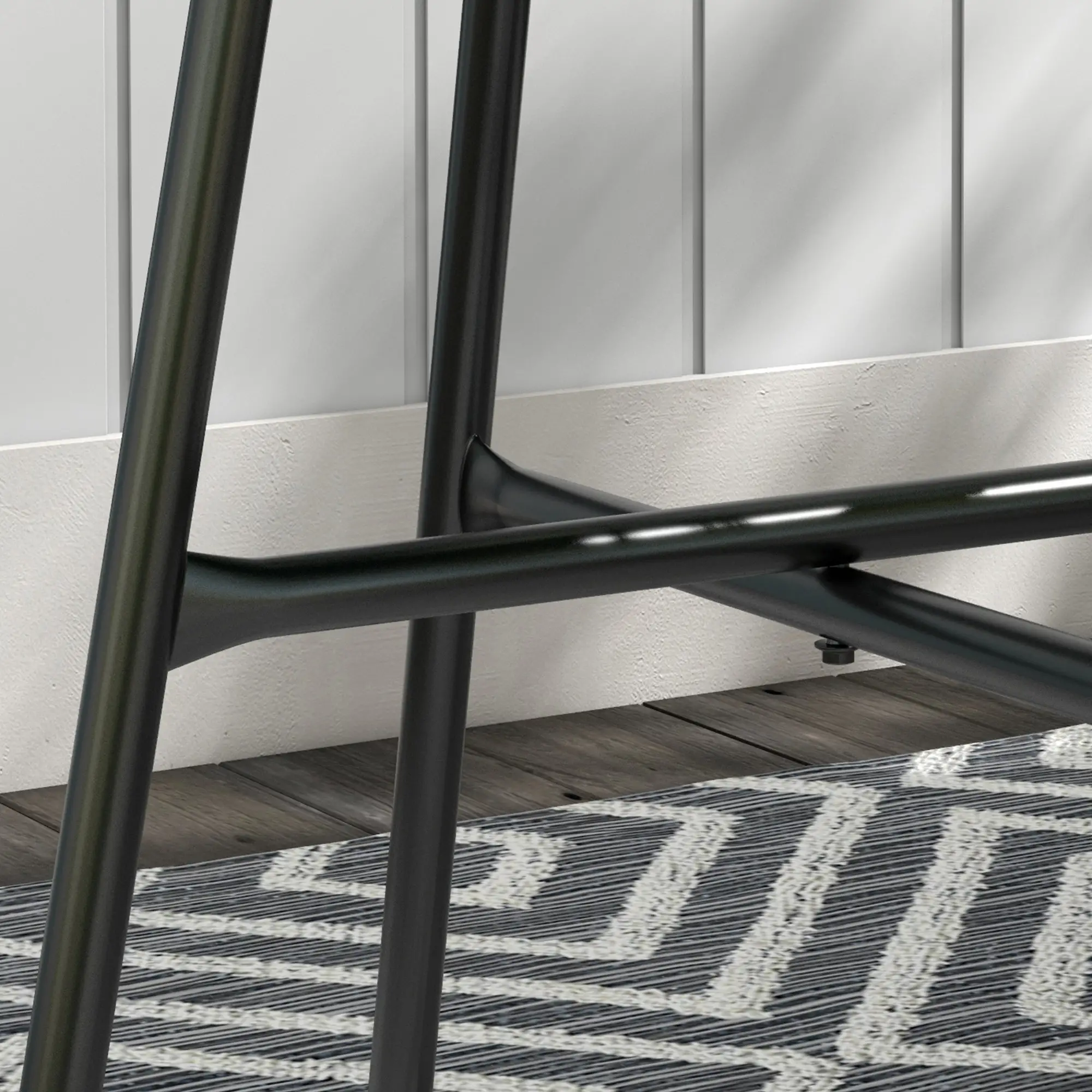 Round Rattan Side Table, With Tempered Glass Top, Cream White - Image 9