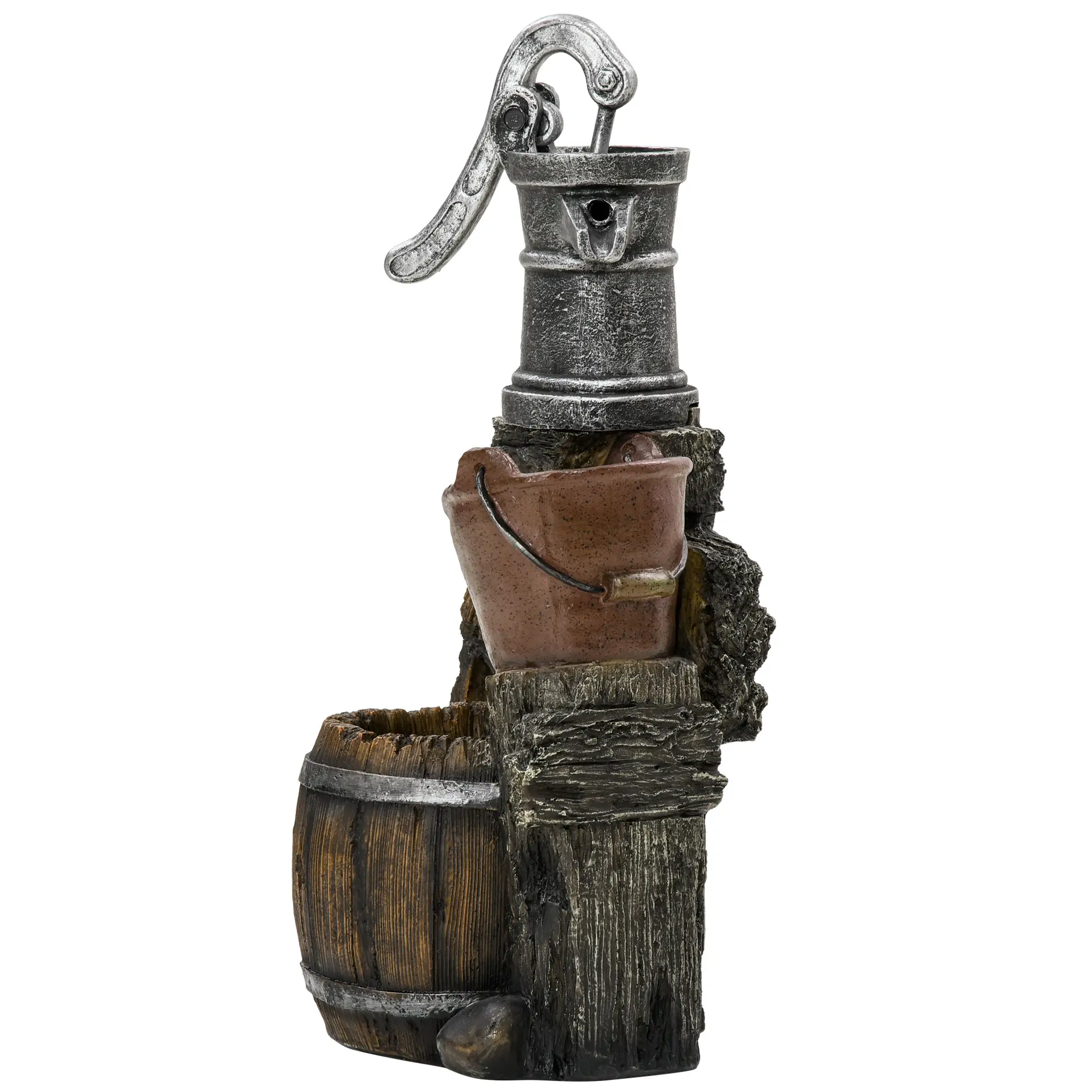 Rustic Waterfall Fountain, 3-Tier Cascading Outdoor, Adjustable Flow - Image 10