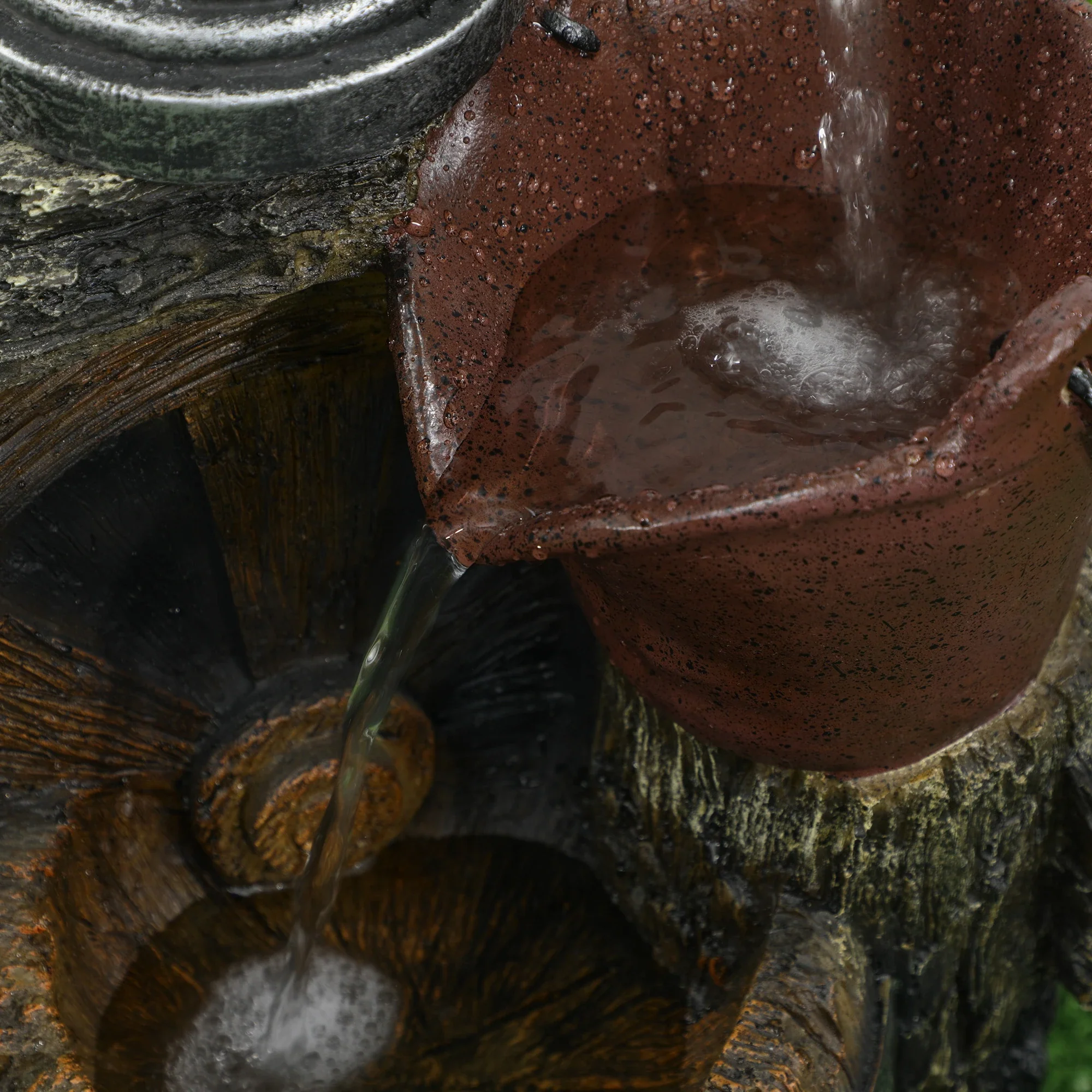 Rustic Waterfall Fountain, 3-Tier Cascading Outdoor, Adjustable Flow - Image 8