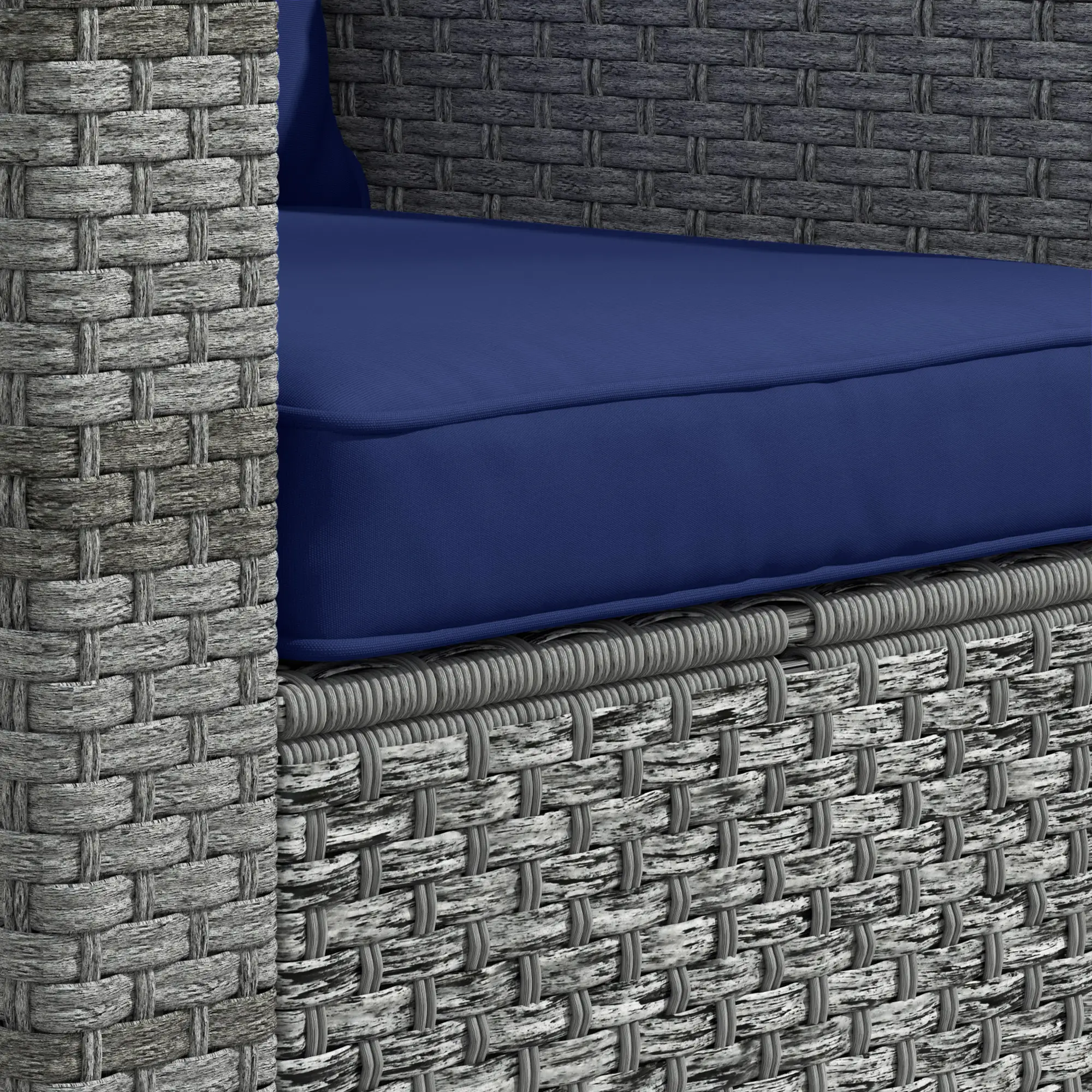 Seat Cushion Back Pillows Set of 2, Patio Chair Cushions, Dark Blue - Image 10