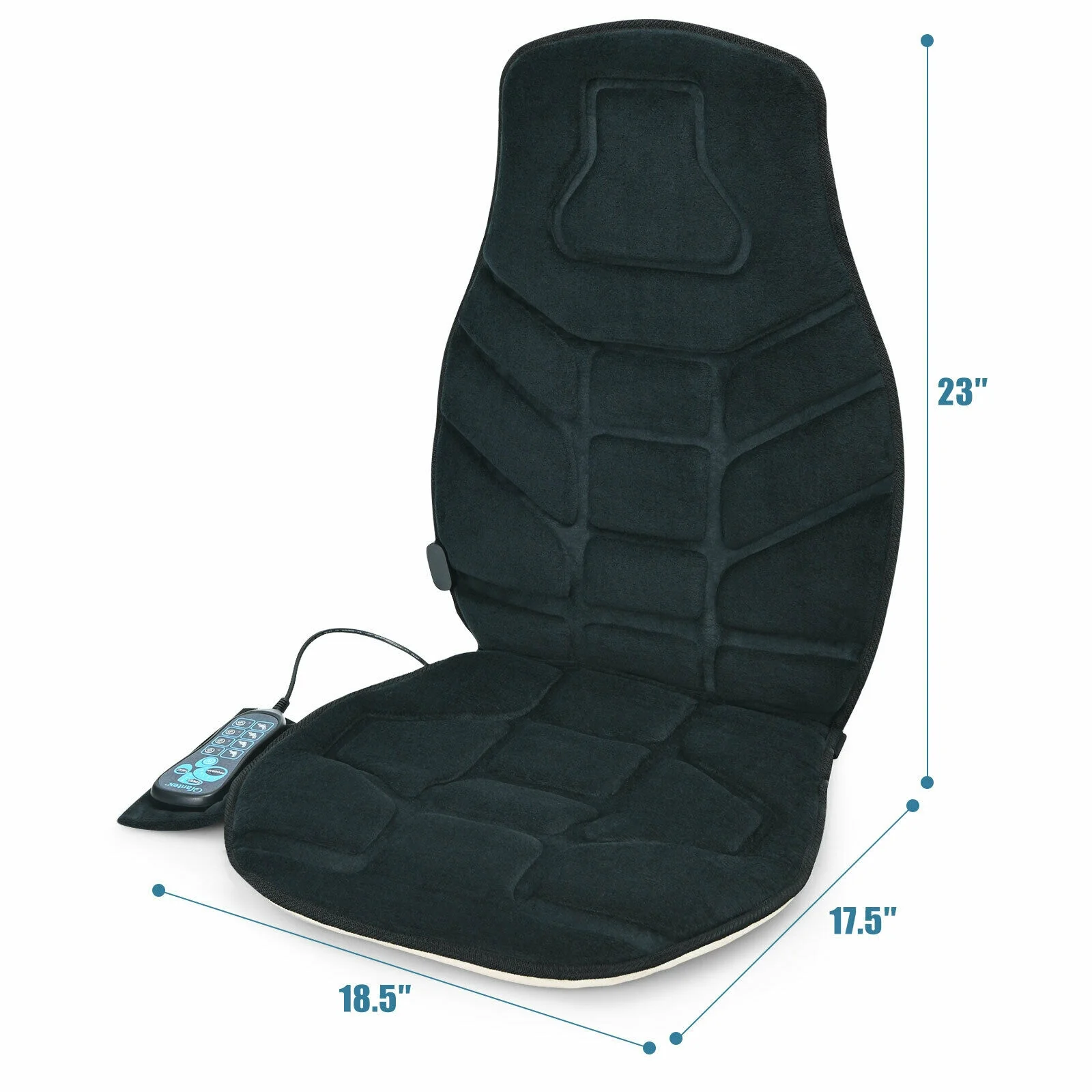 Seat Cushion Massager With Heat, 6 Vibration Motors, Black - Image 5