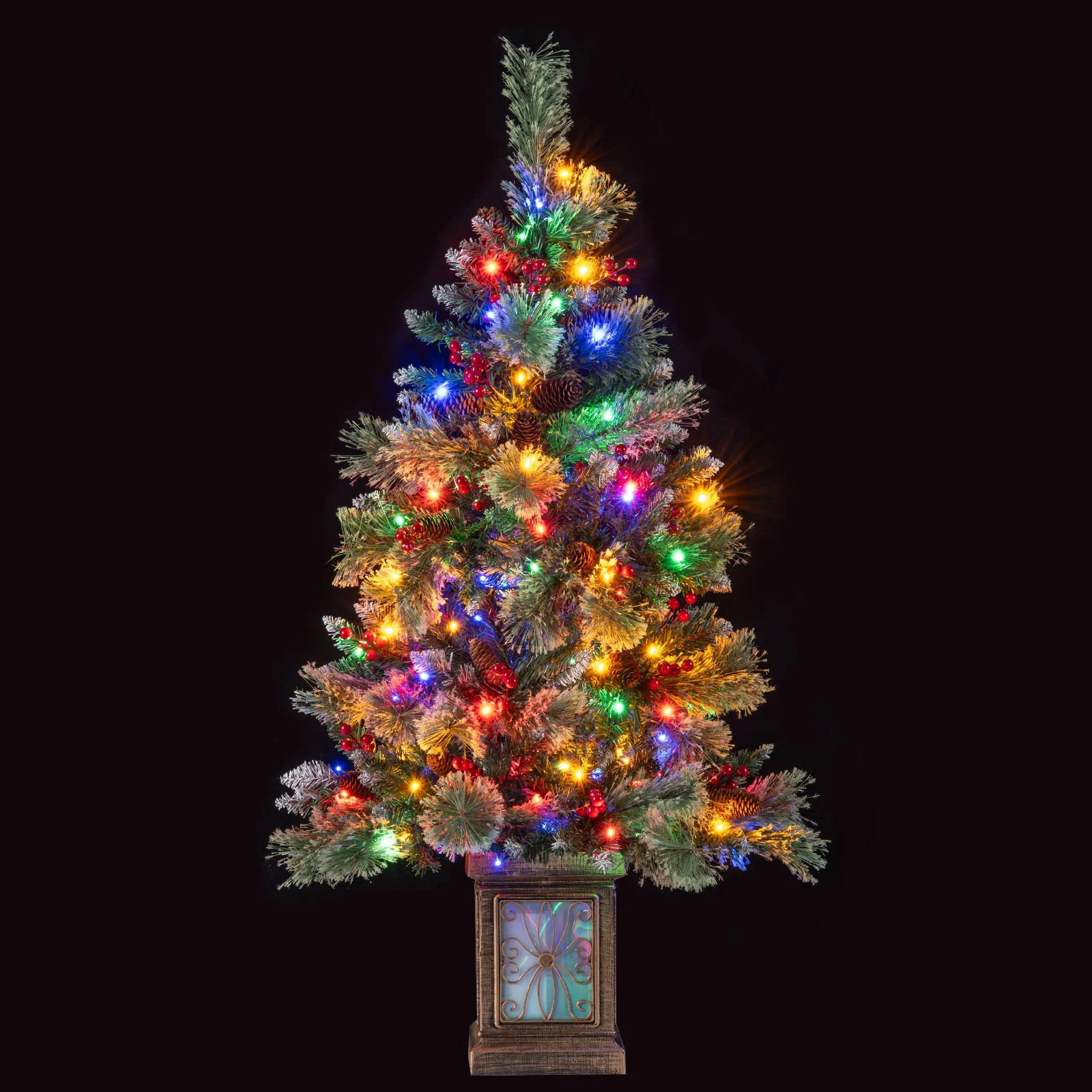 Set of 1/2 4 FT Artificial Christmas Tree Potted Xmas Tree with 190 Branch Tips-Set of 1 - Image 3