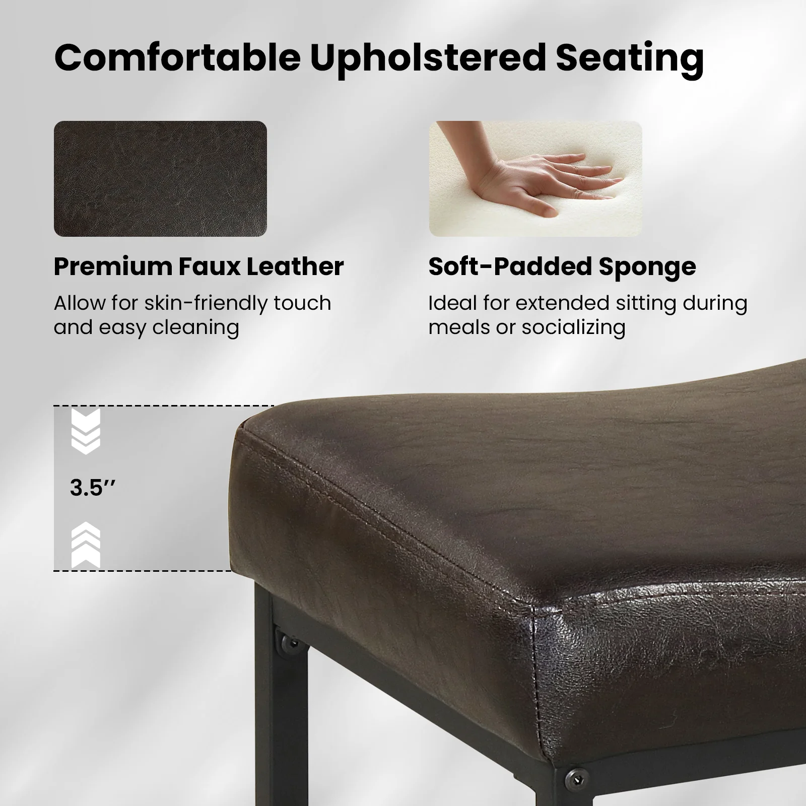 Set of 2 25" Counter Height Bar Chairs, Brown - Image 7