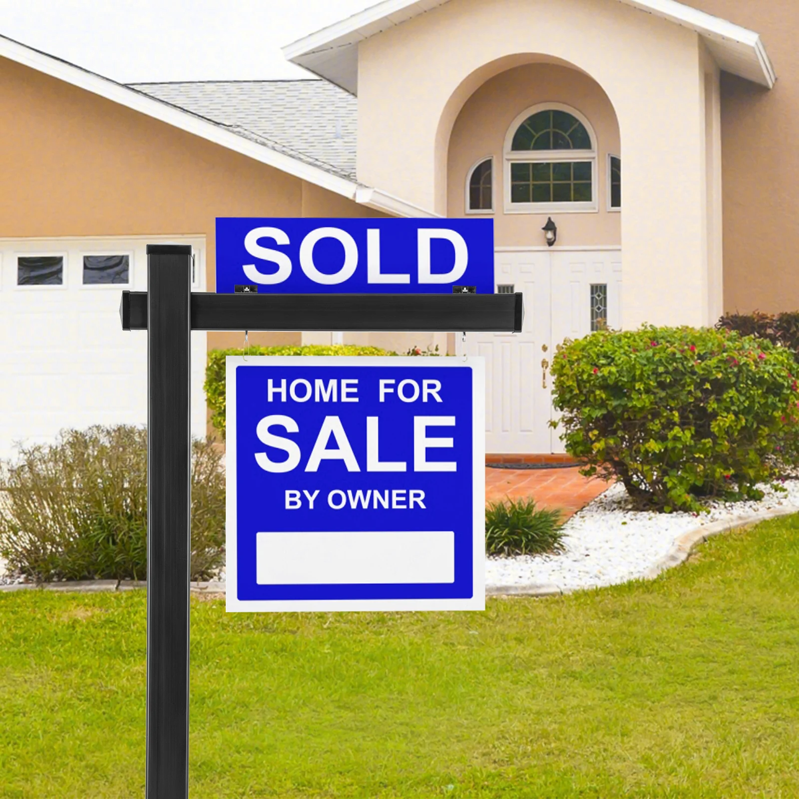 Set Of 2 6 Feet Vinyl UPVC Real Estate Yard Sign Post, Black - Image 4